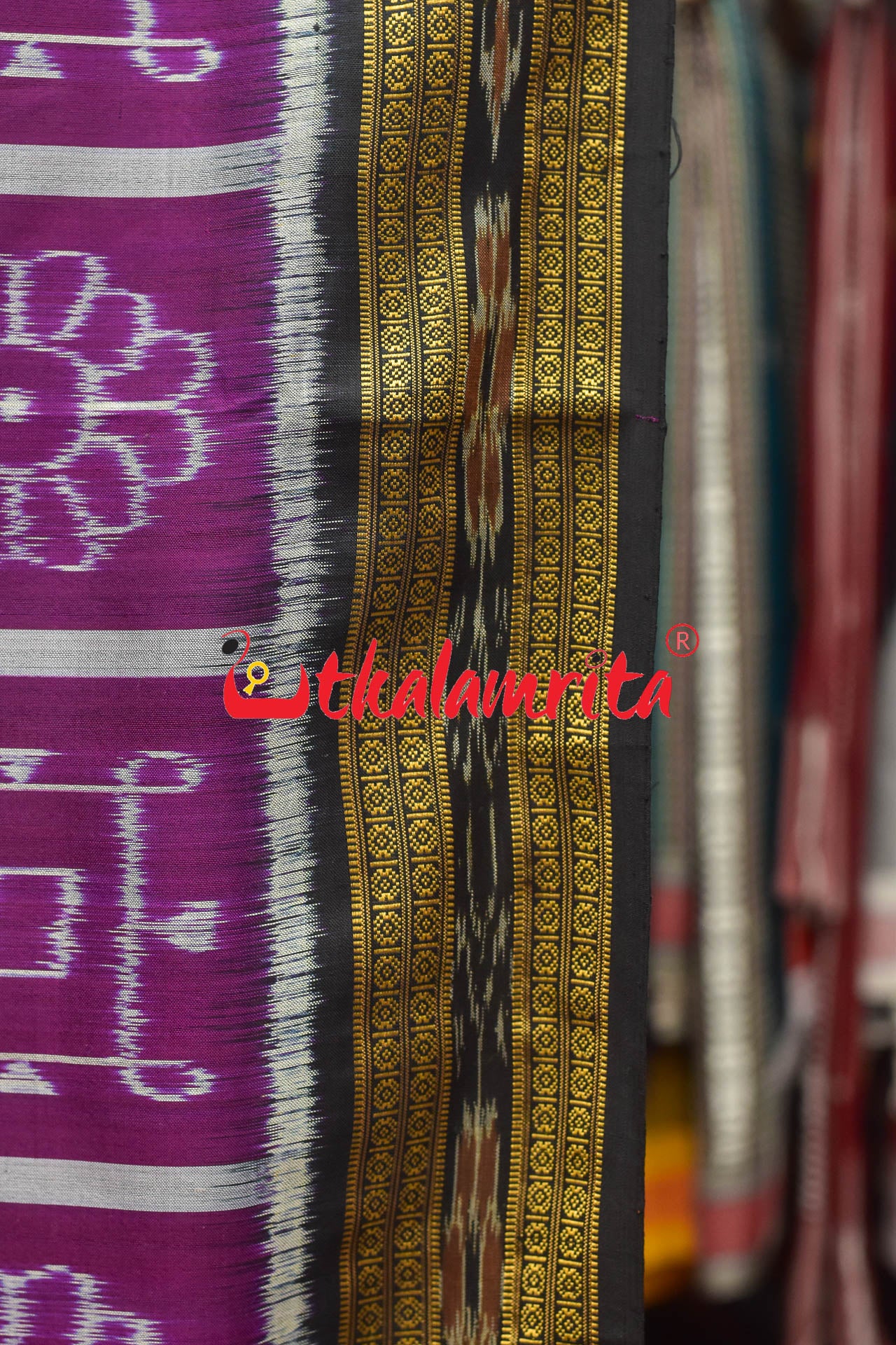 Grape Laxmi Yantra Khandua Silk Saree