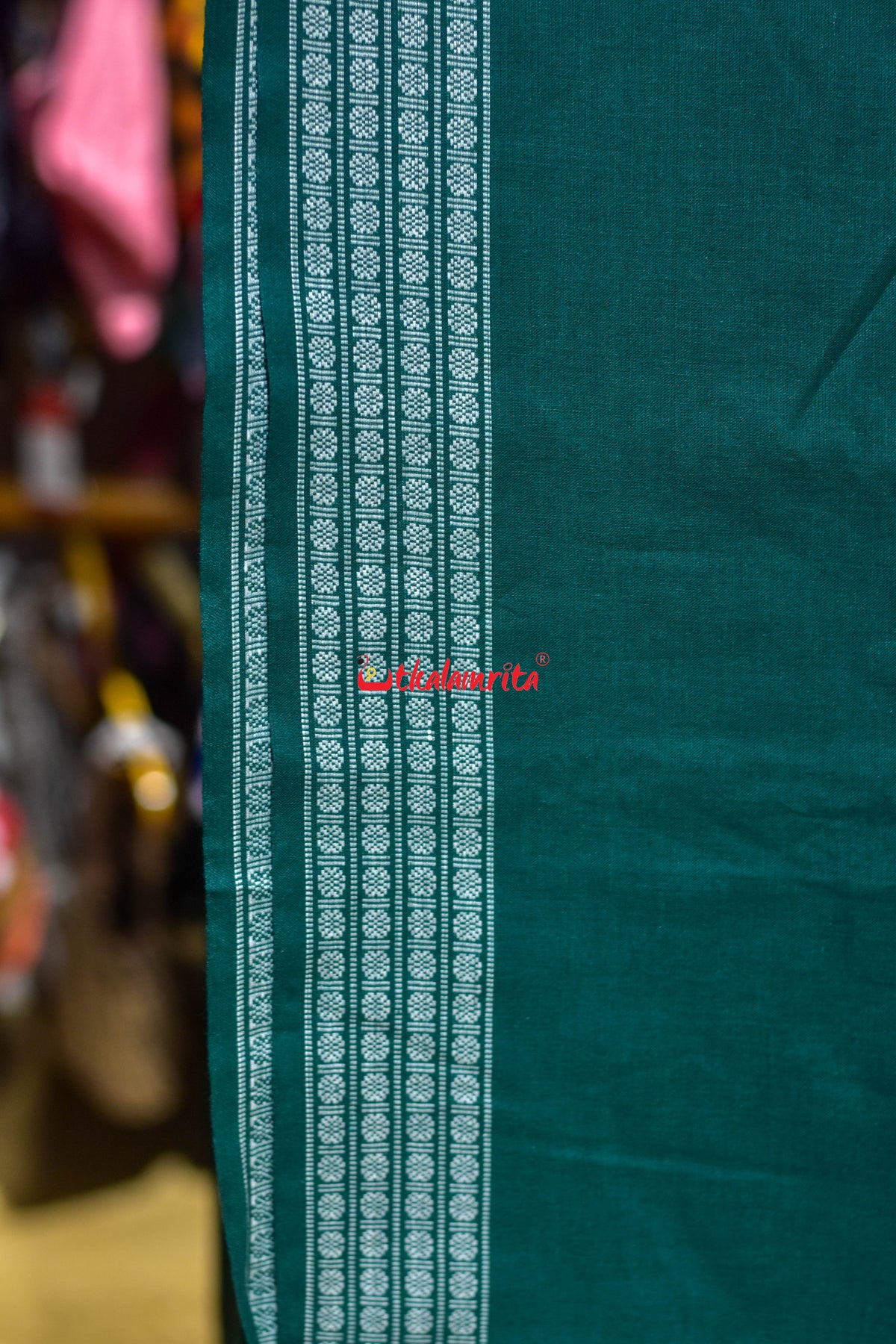 Green Big Rudraksha Border Blouse (Fabric)