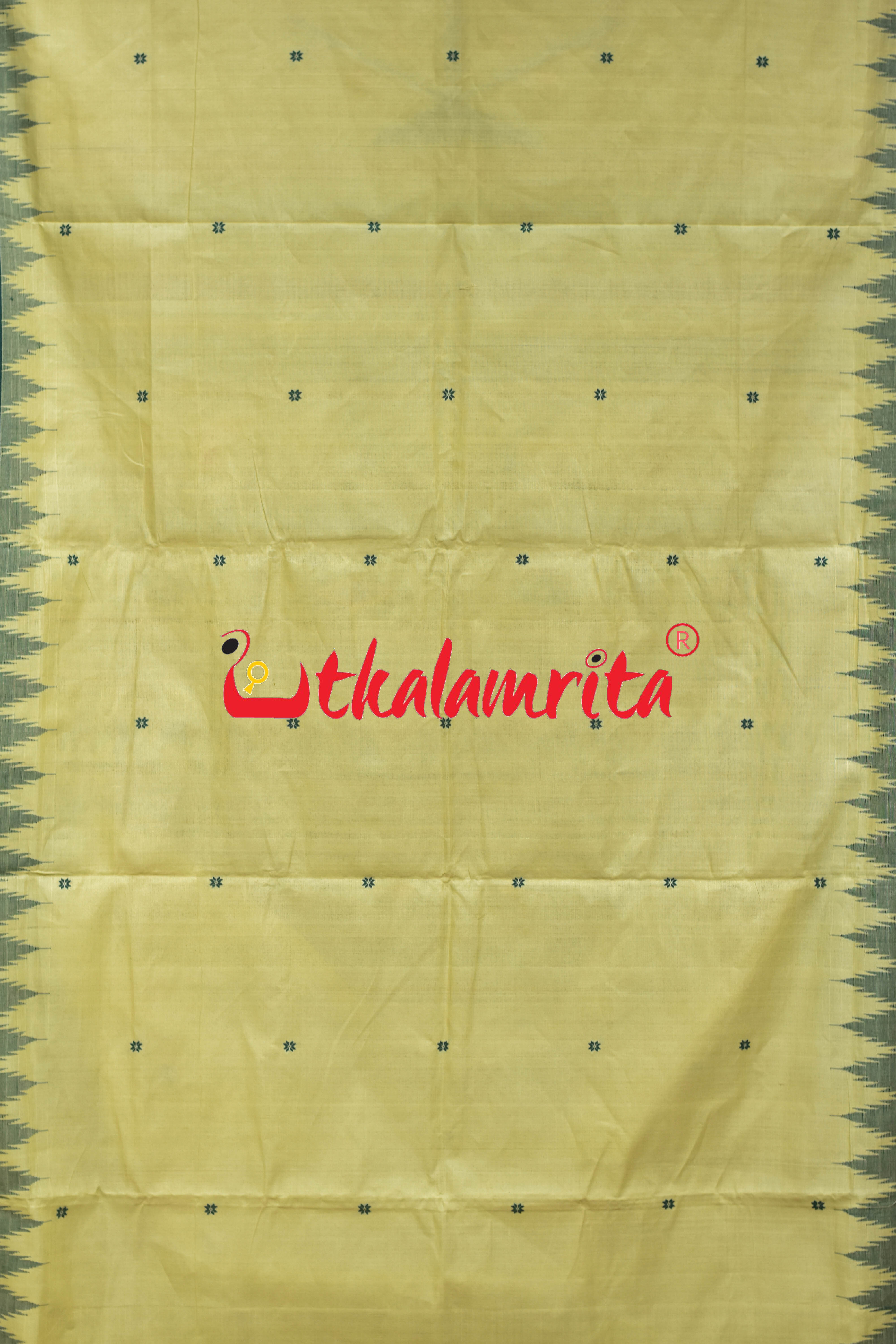 Chandan Green Border Ganjam Bomkai Cotton Saree