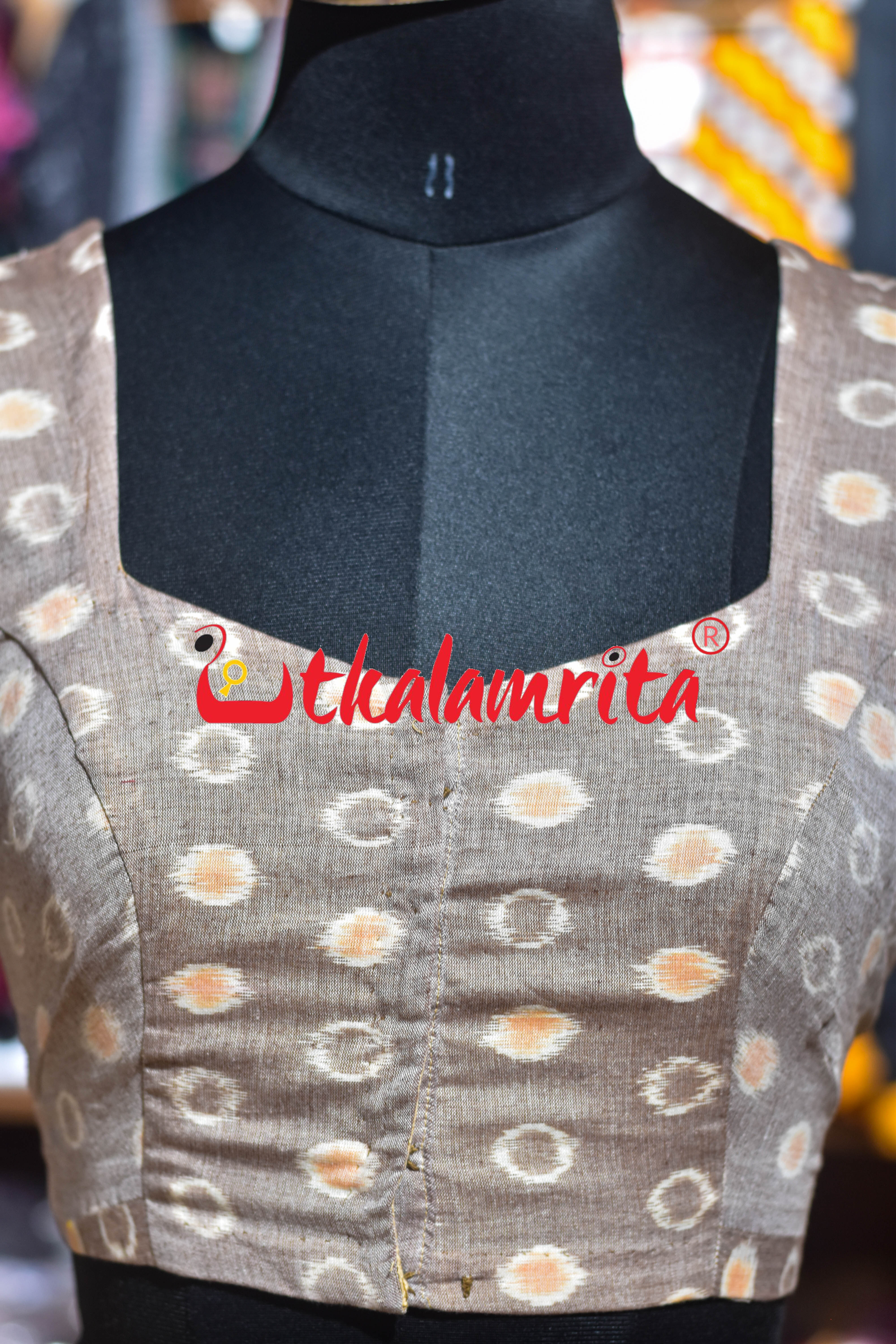 Vintage Beige Bubbles Ikat (Blouse)