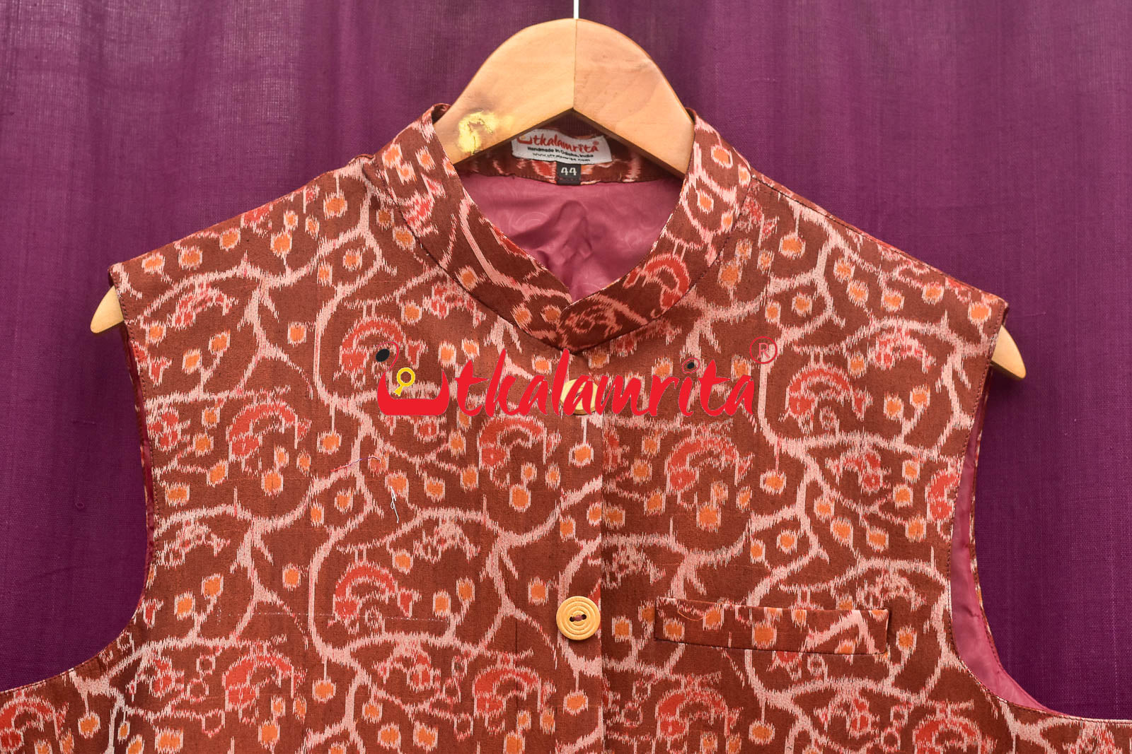 Maroon Chadhei Mix Silk (Modi Jacket)