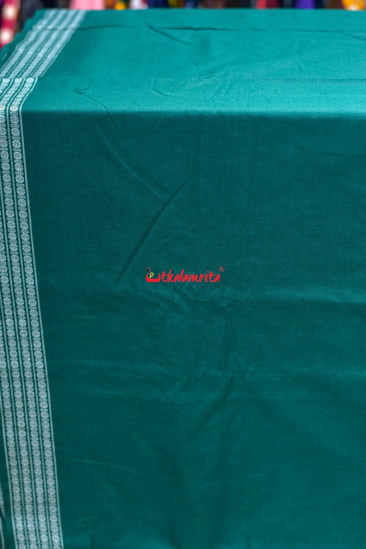 Green Big Rudraksha Border Blouse (Fabric)