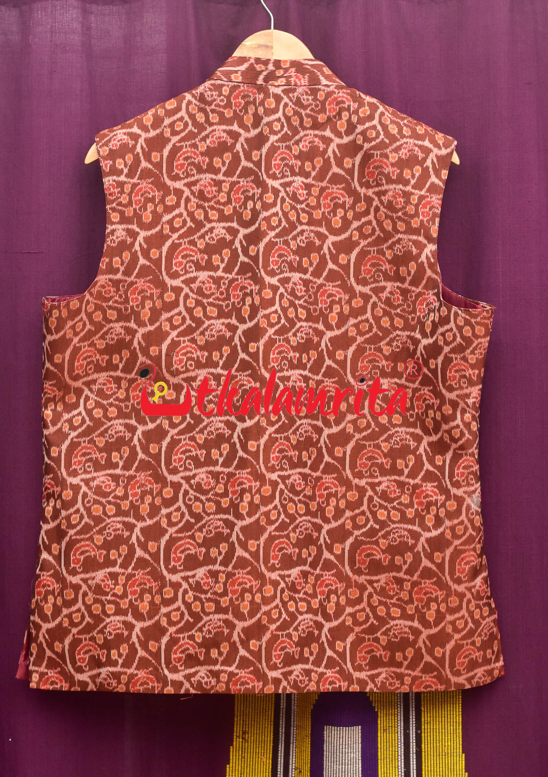 Maroon Chadhei Mix Silk (Modi Jacket)