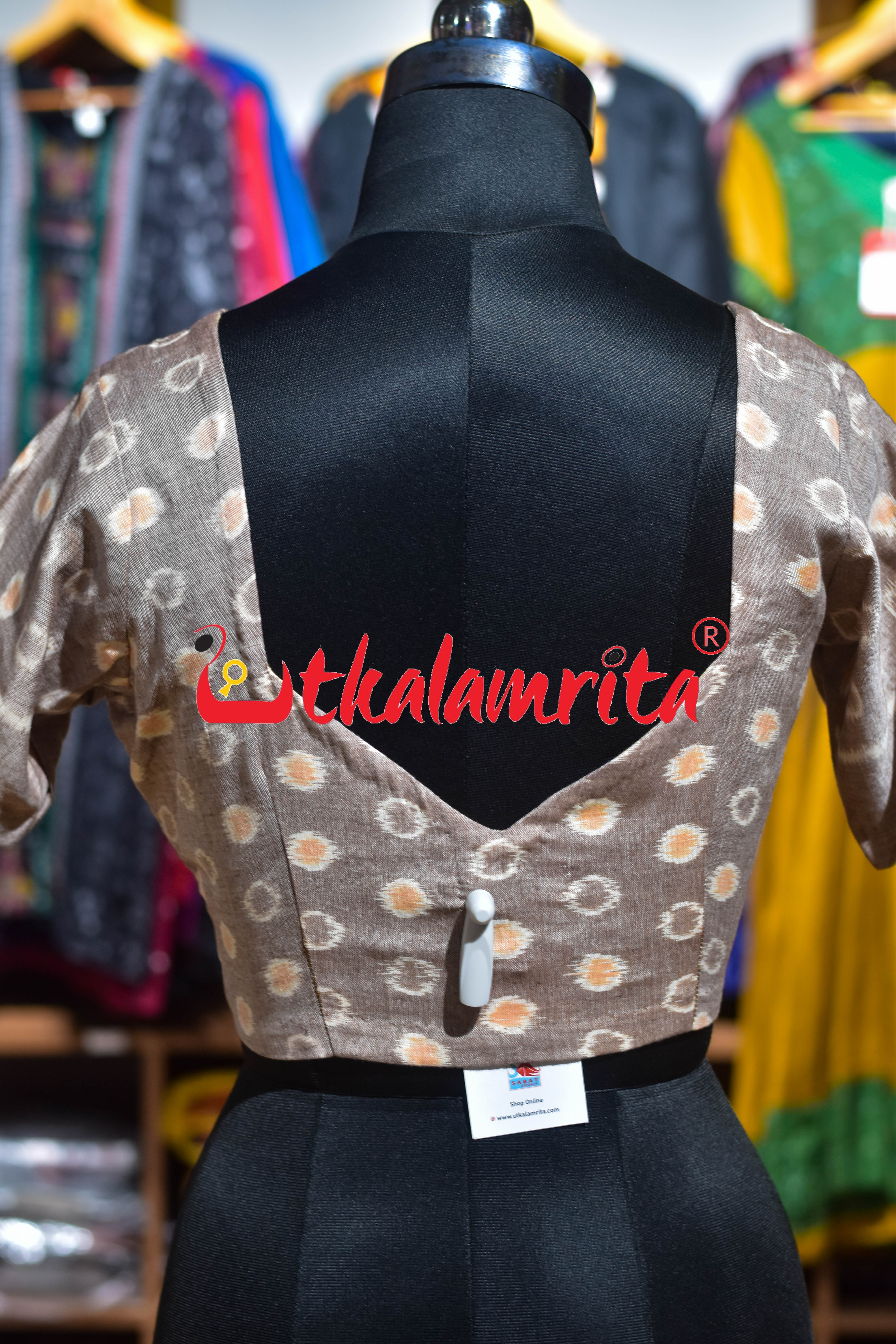 Vintage Beige Bubbles Ikat (Blouse)