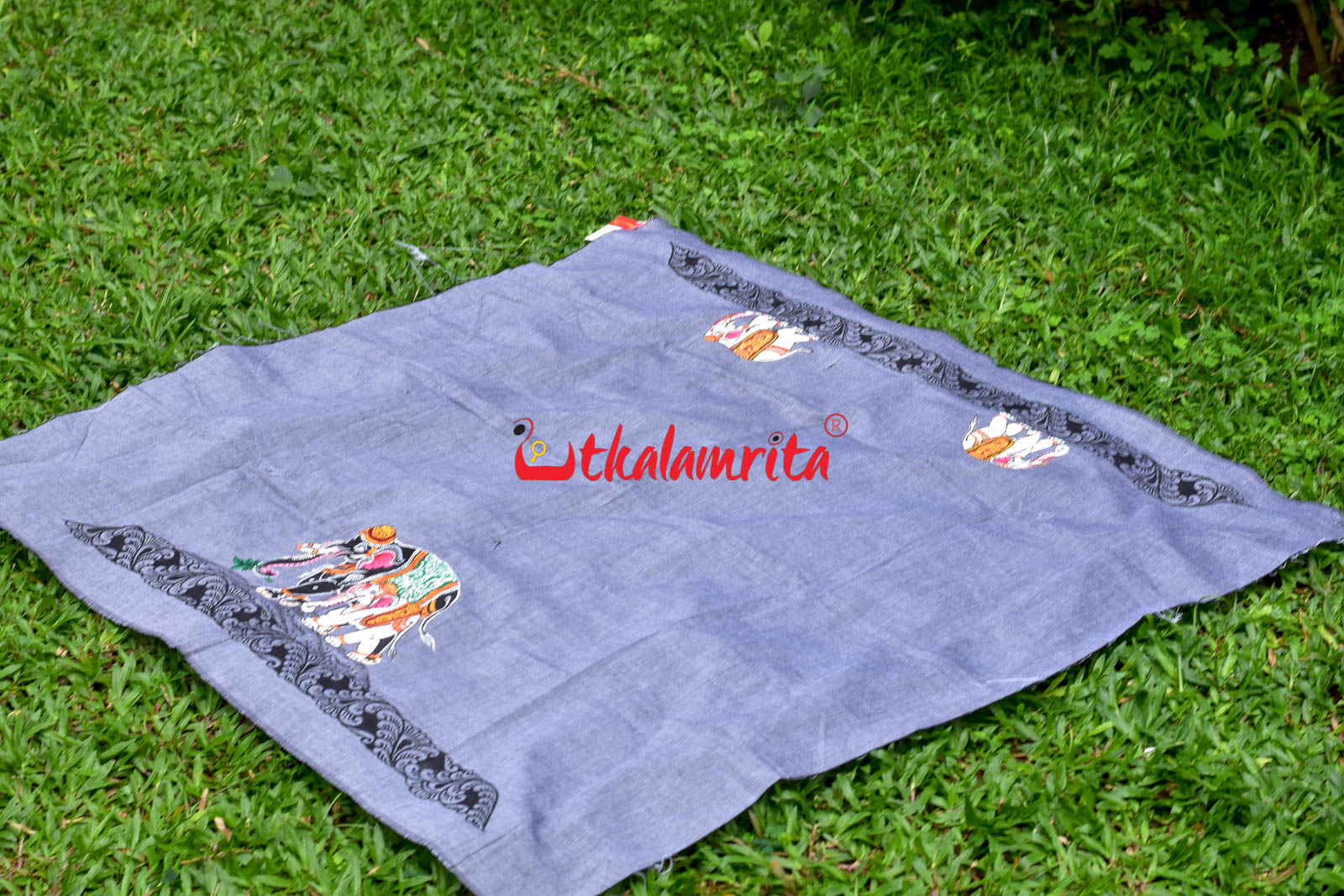 Dual Elephants Pattachitra (Blouse Piece)