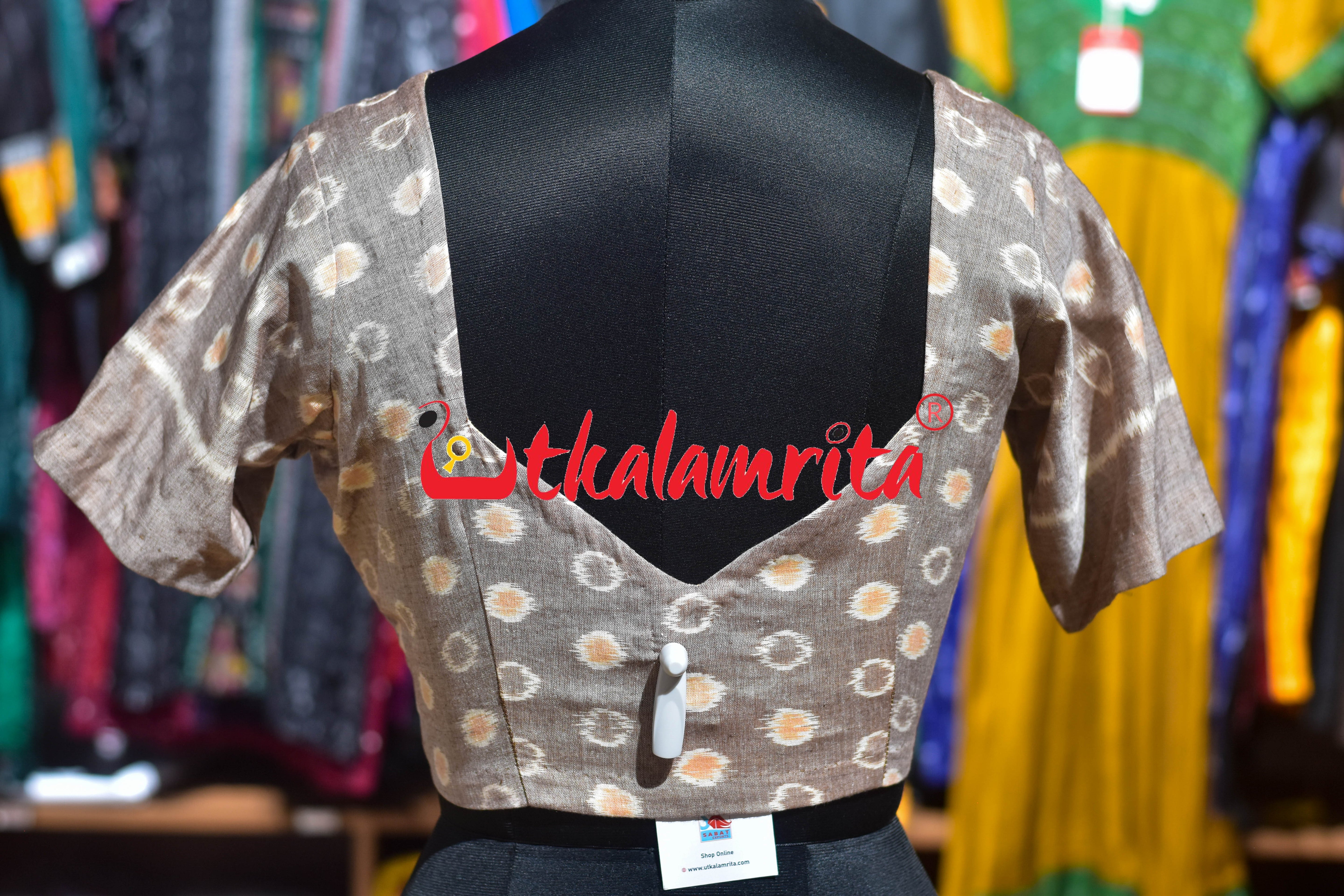 Vintage Beige Bubbles Ikat (Blouse)