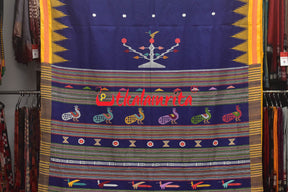 Purple Yellow Original Ganjam Bomkai Cotton Saree