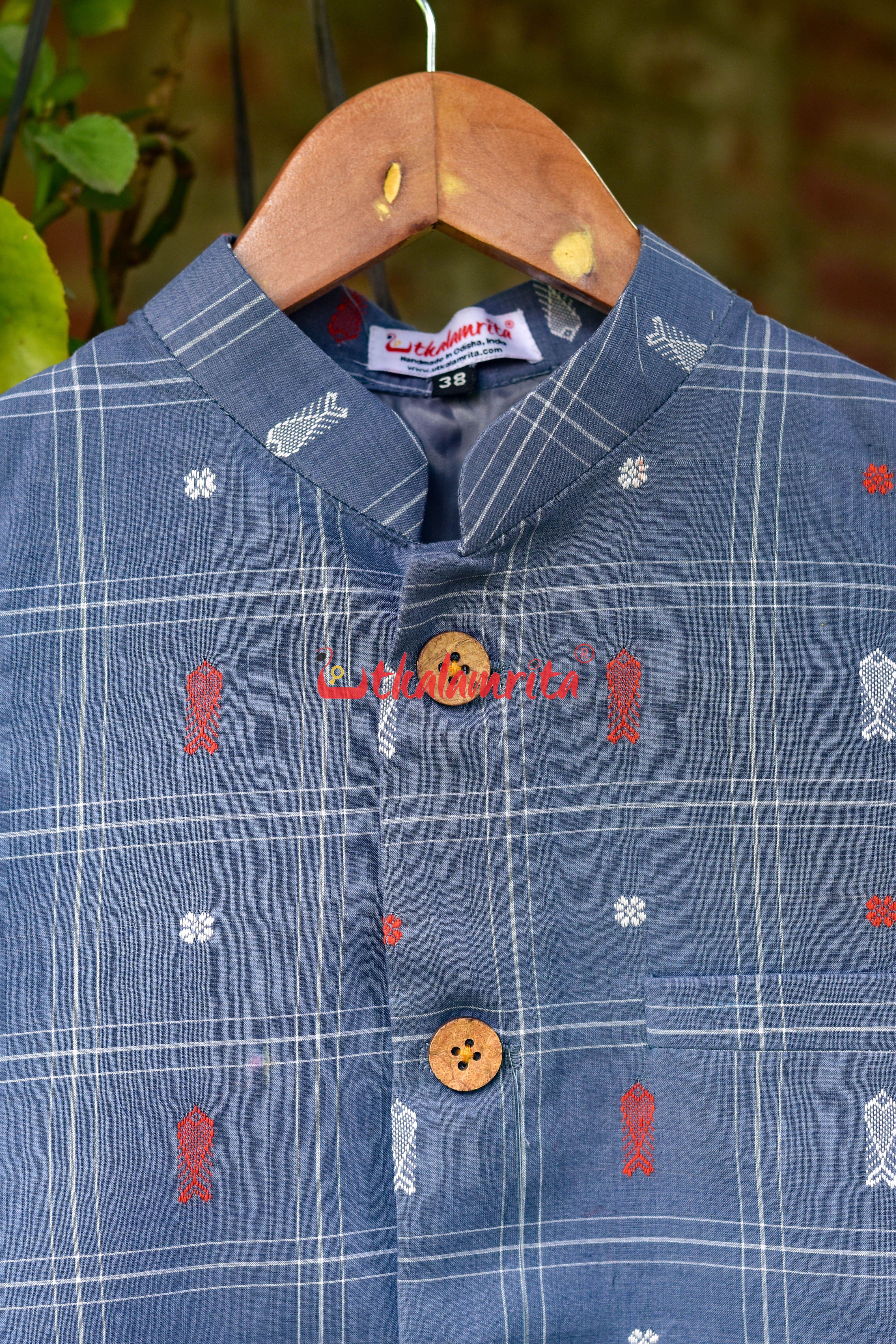 Ash Grey Fish Buti (Modi Jacket)