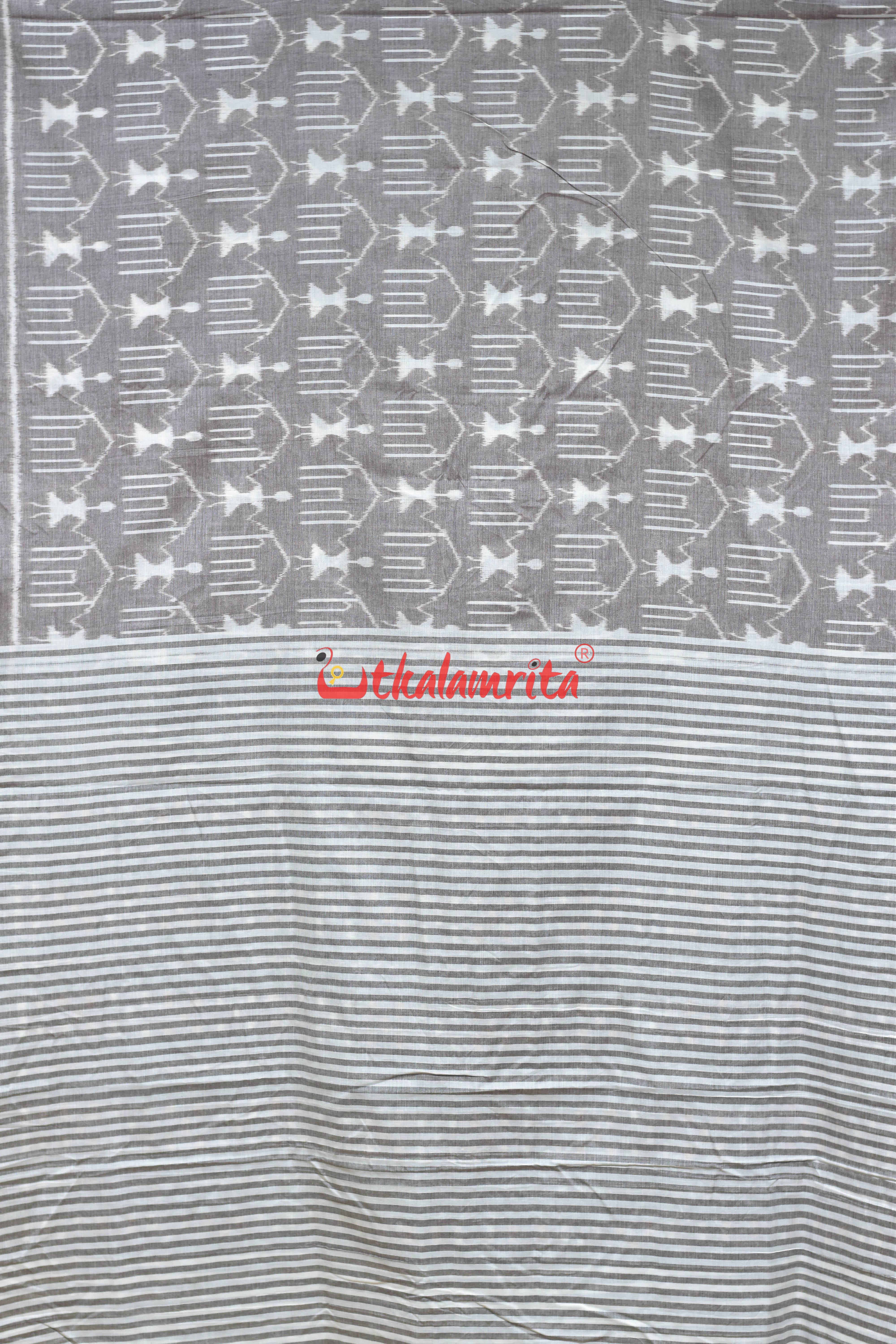 Tribal Light Brown Khandua Cotton Saree