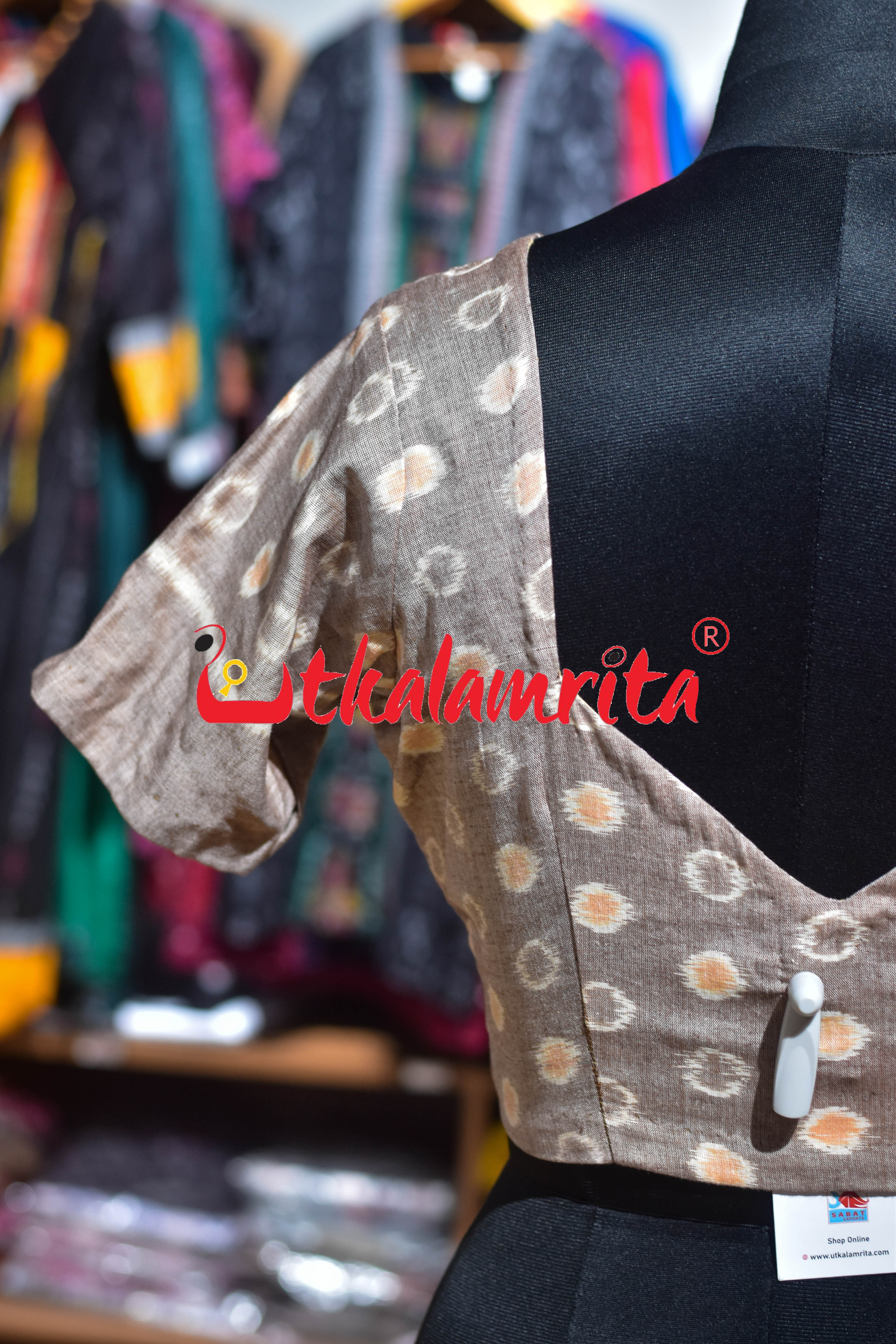 Vintage Beige Bubbles Ikat (Blouse)