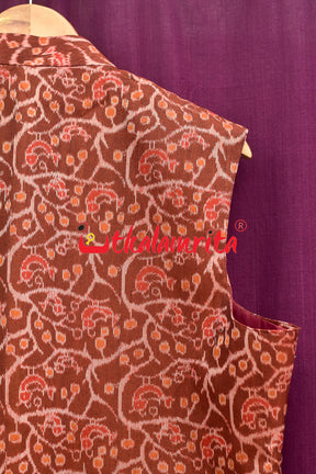 Maroon Chadhei Mix Silk (Modi Jacket)