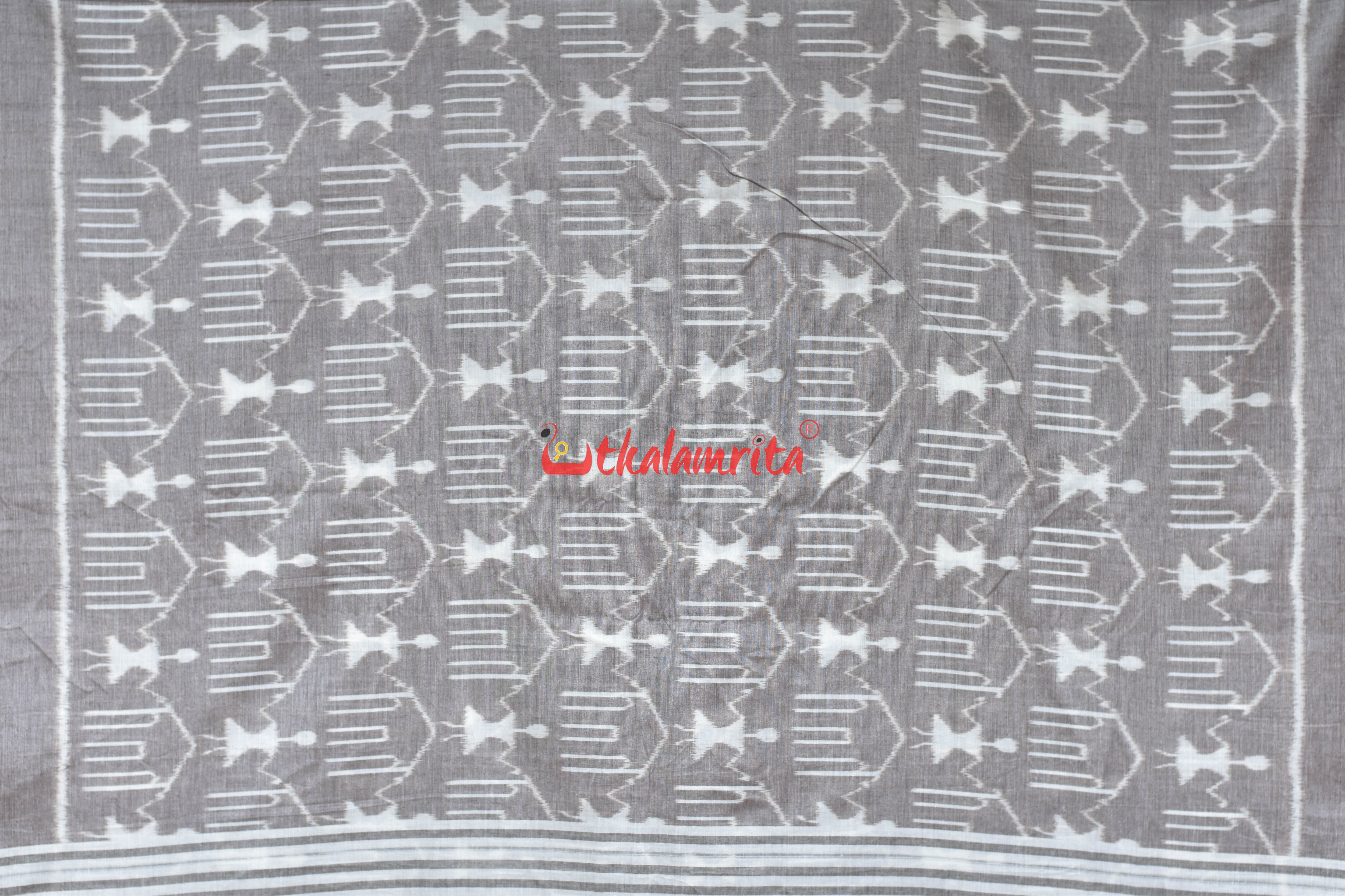 Tribal Light Brown Khandua Cotton Saree