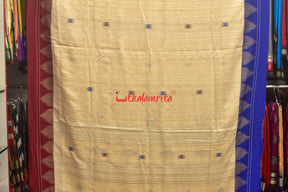 Off White Ganga Jamuna Fishes Tussar Kotpad Saree