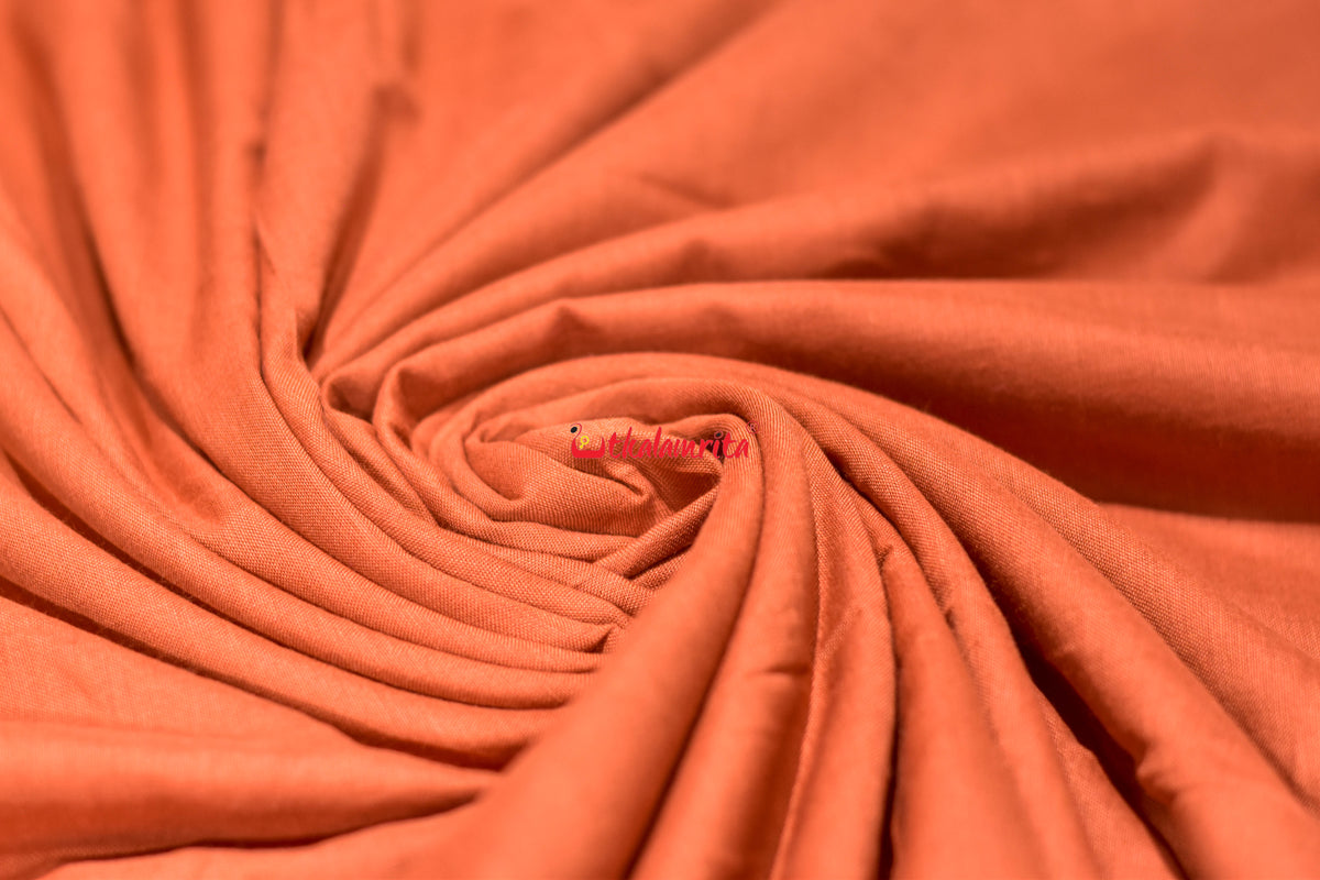 Rust Orange Big Rudraksha Border Blouse (Fabric)