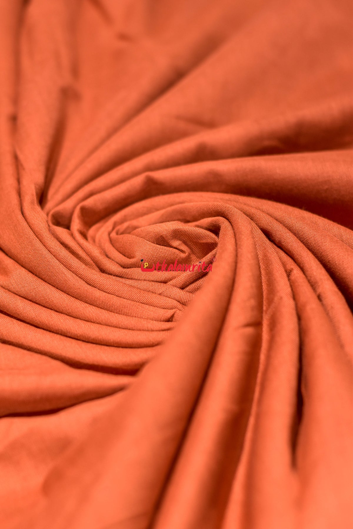 Rust Orange Big Rudraksha Border Blouse (Fabric)