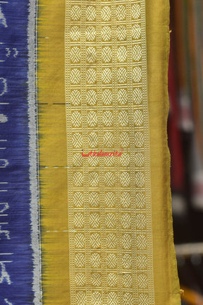 Blue with Golden Border Maa Sambalpuri Saree