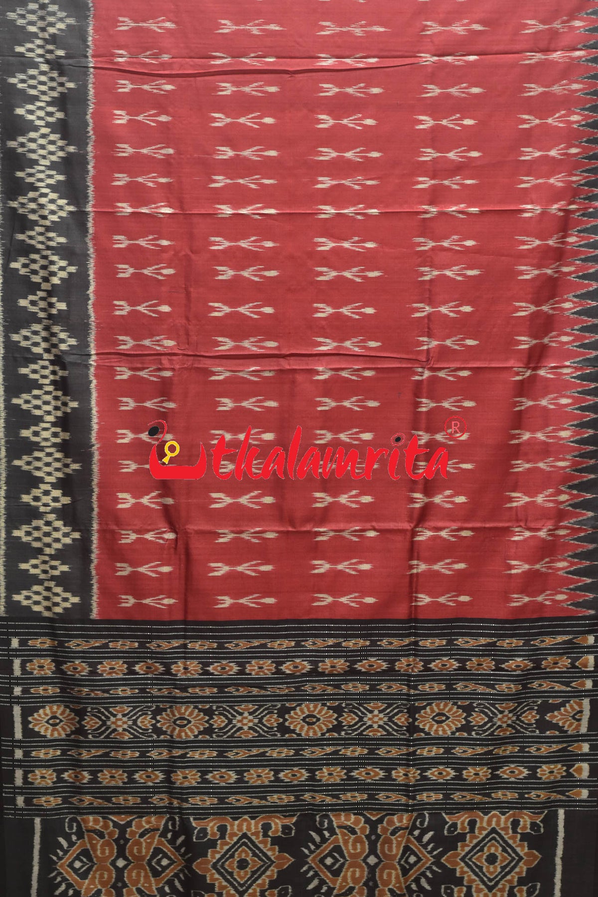 Red Body Ikat TT Gopalpur Tussar Saree