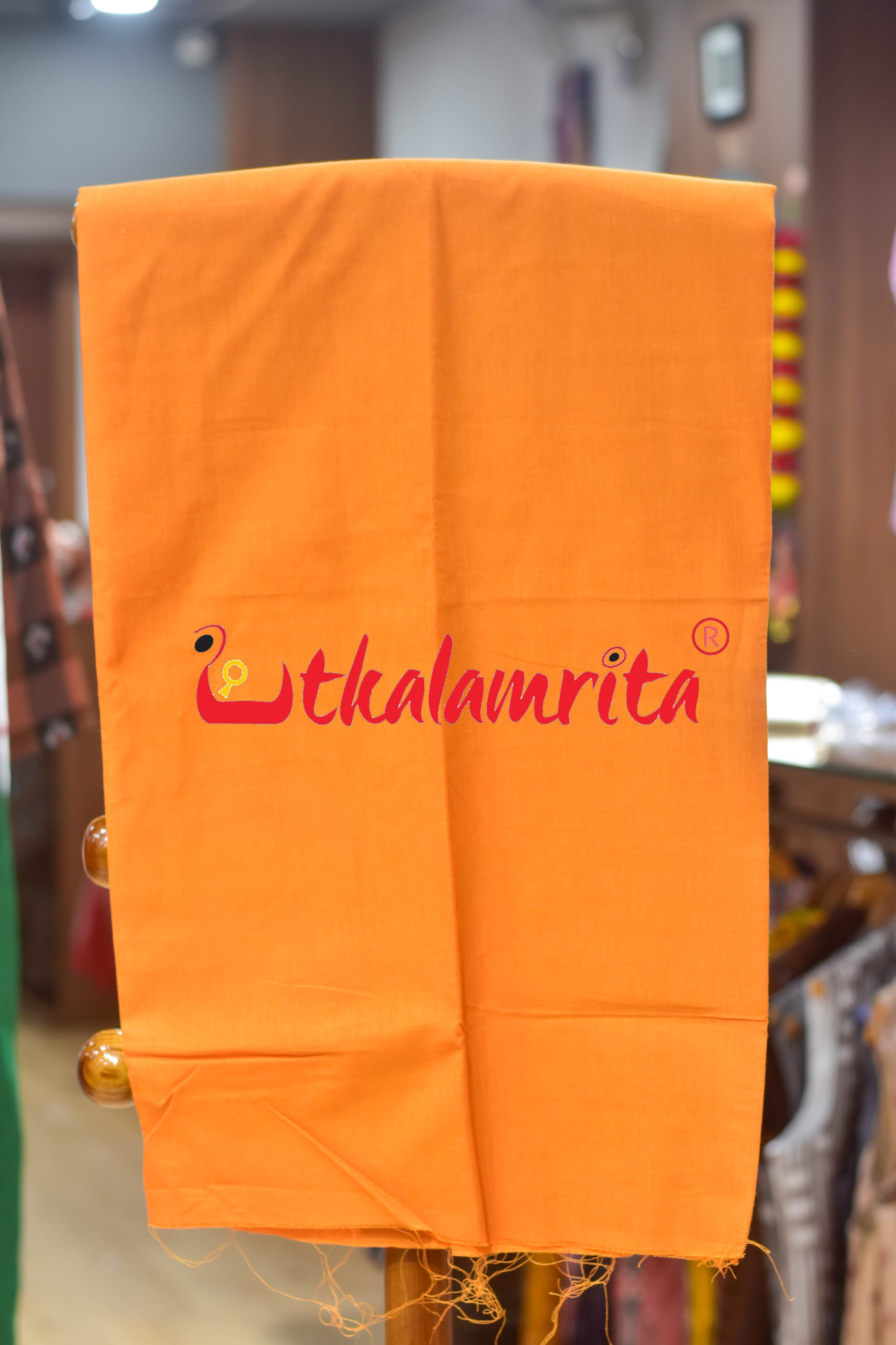 Coffee Yellow Adibasi Theme Sambalpuri Cotton Dress Set