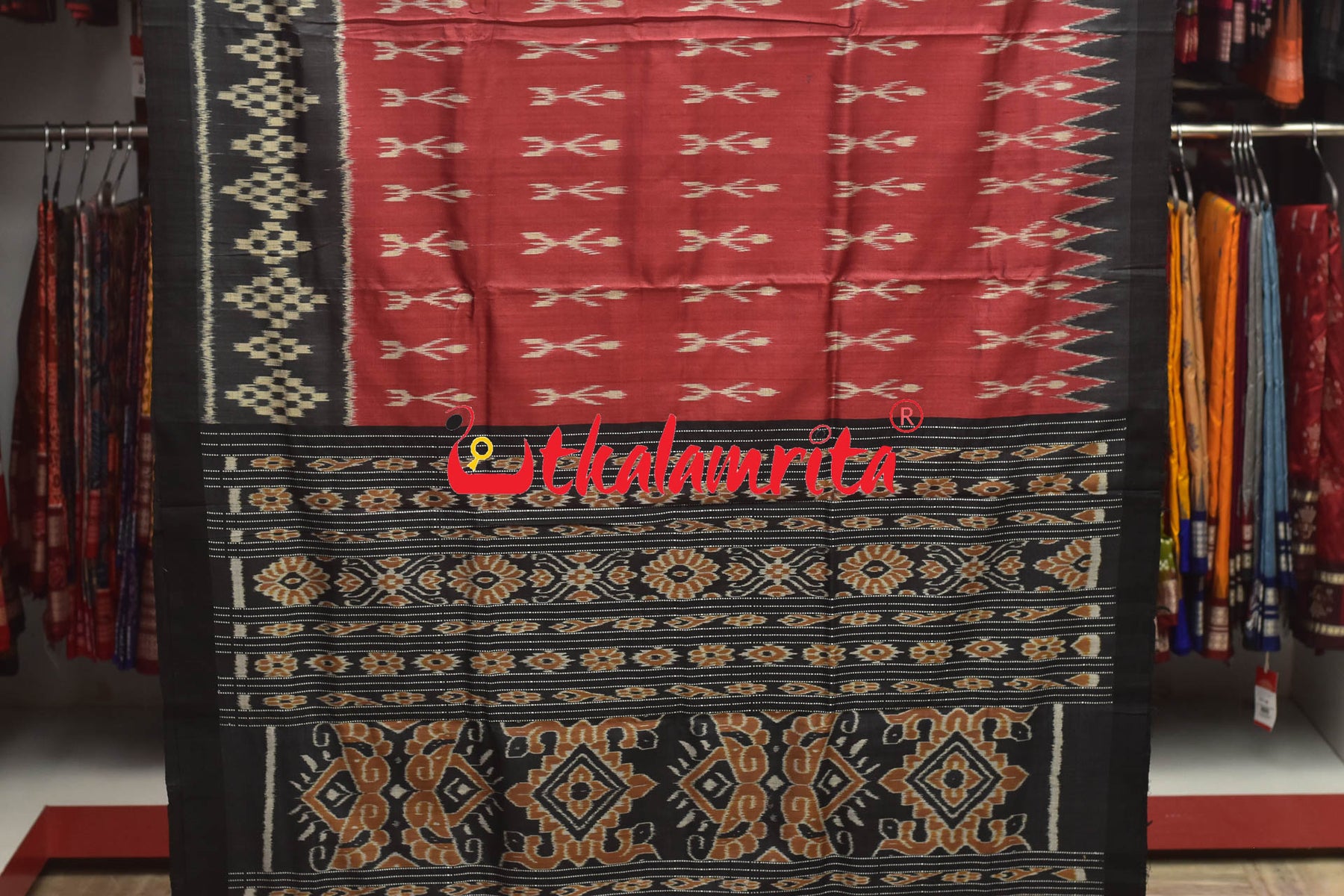 Red Body Ikat TT Gopalpur Tussar Saree