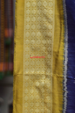 Blue with Golden Border Maa Sambalpuri Saree