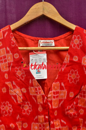 Red Orange Flower Pasapali (Blouse)