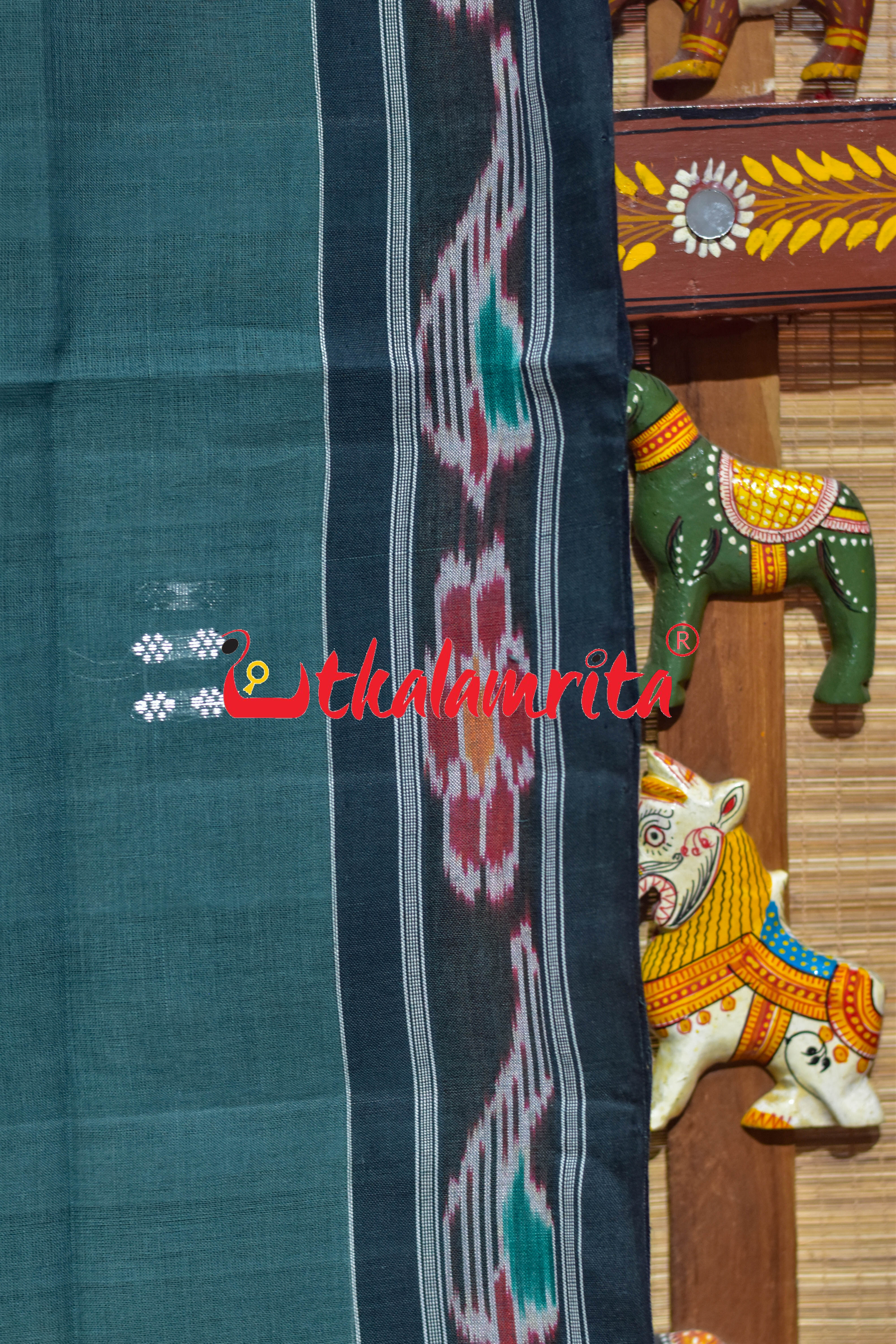 Olive Grey Pittala Single Cotton Saree