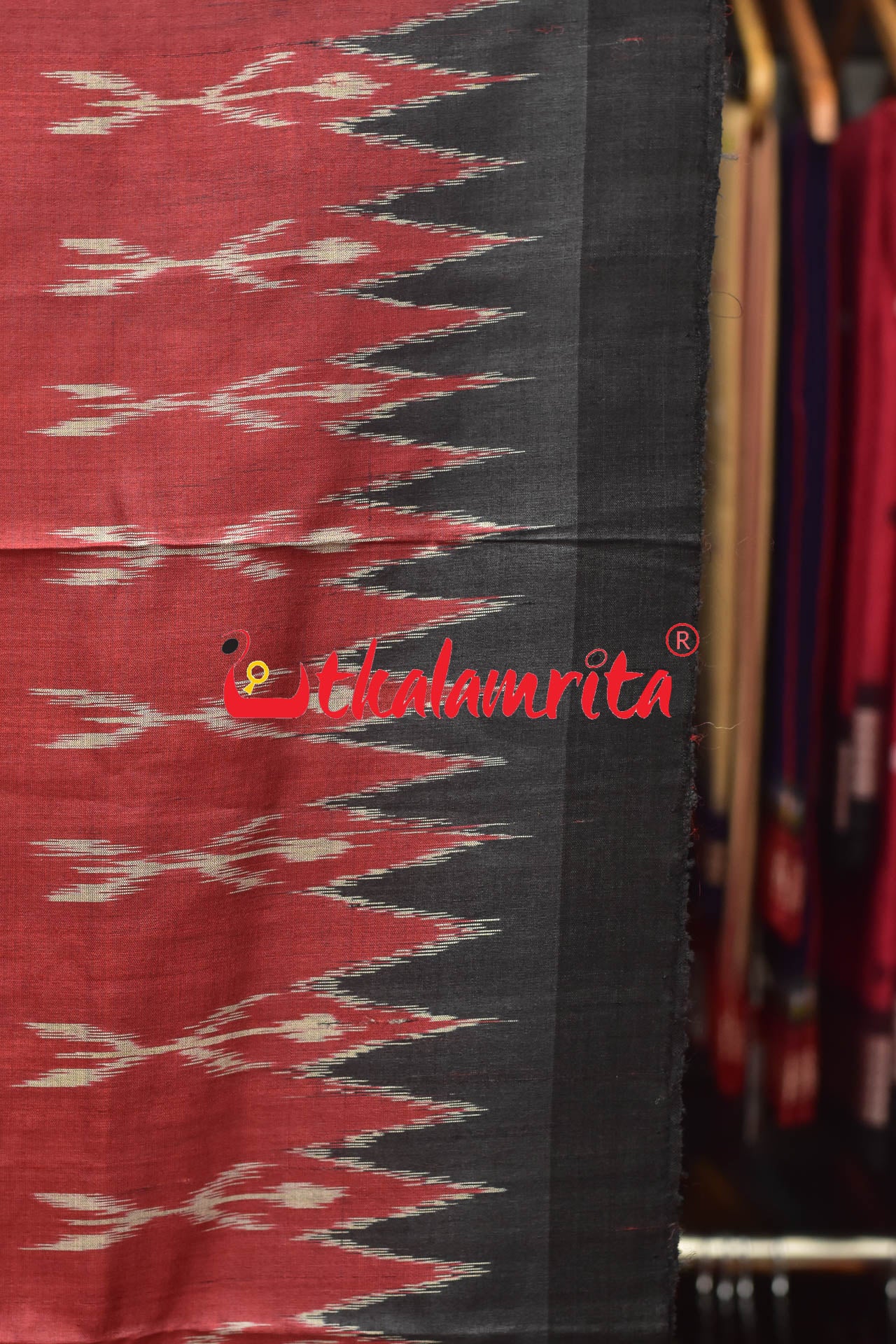 Red Body Ikat TT Gopalpur Tussar Saree