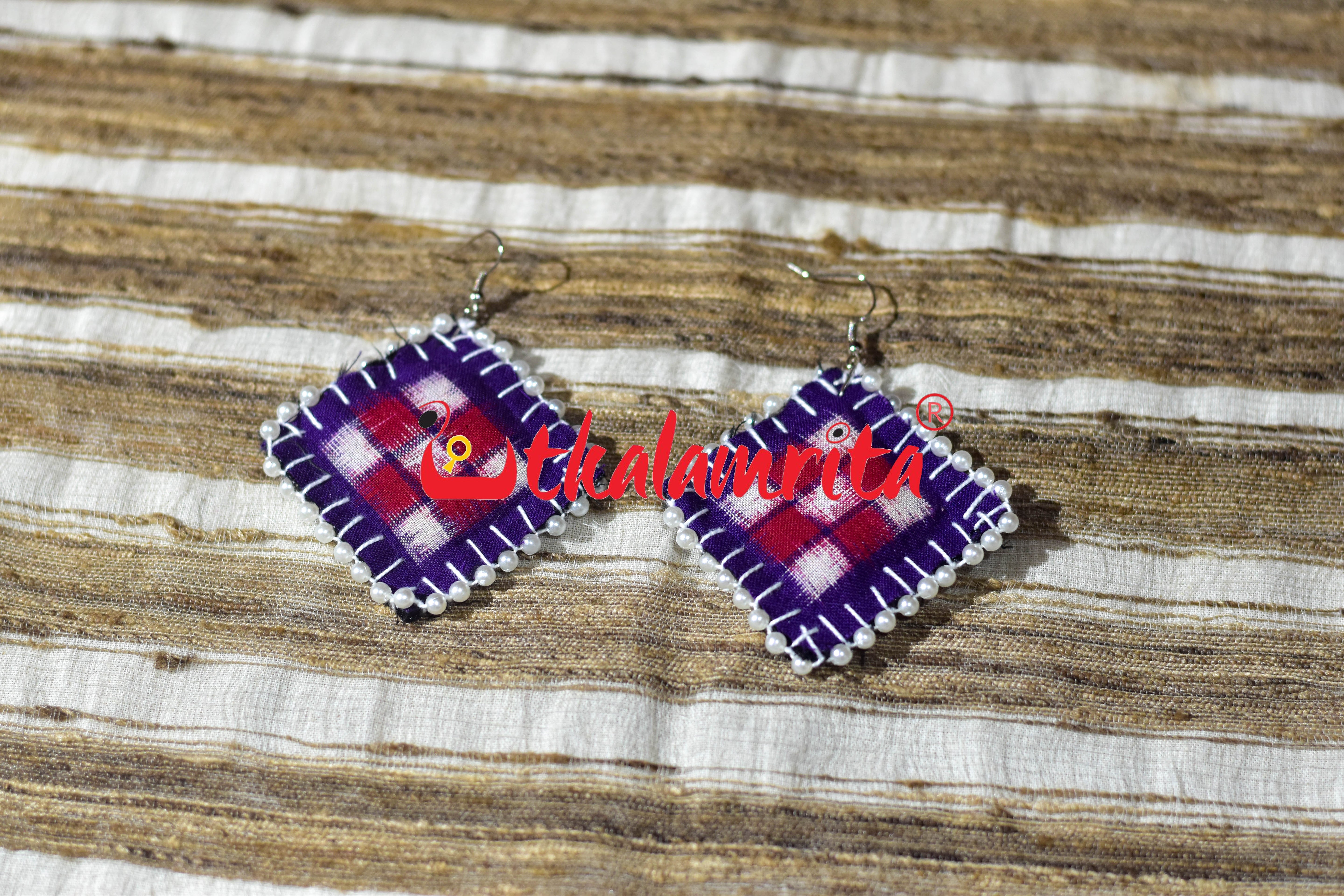 Purple White Maali Star Sakta Earrings