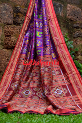 Purple Plain Nabakothi Khandua Silk Saree