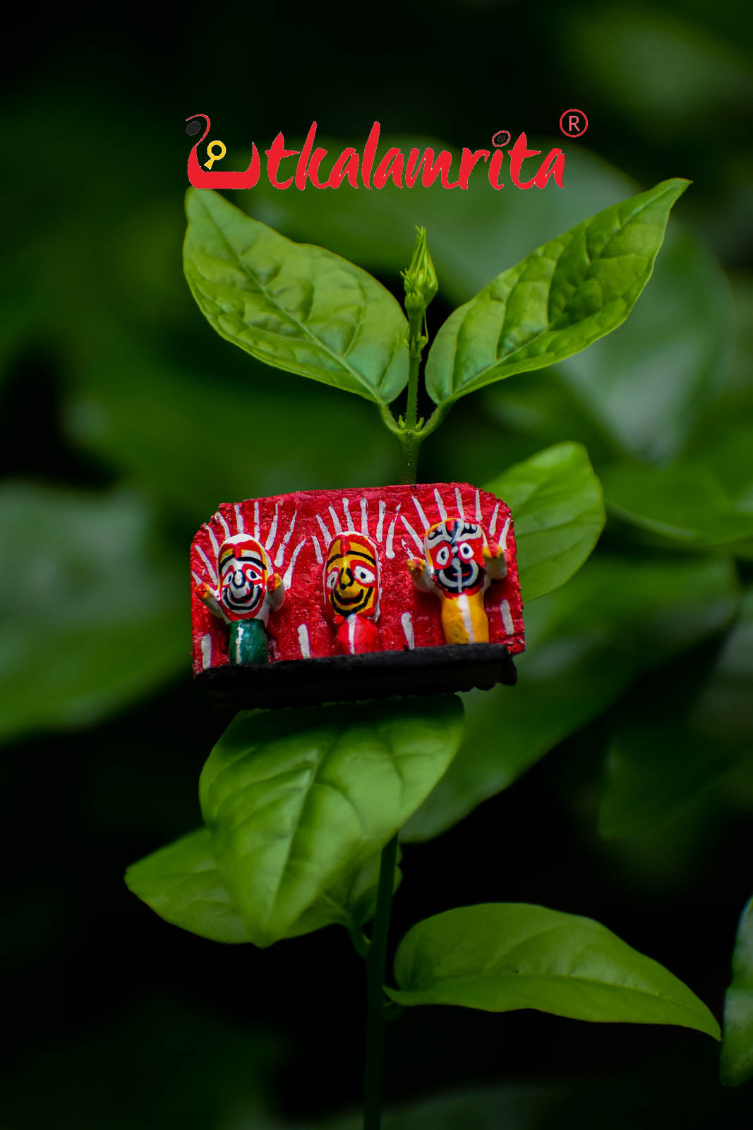 Tiny Wooden Lord Jagannath, Balabhadra, Subhadra Showpiece