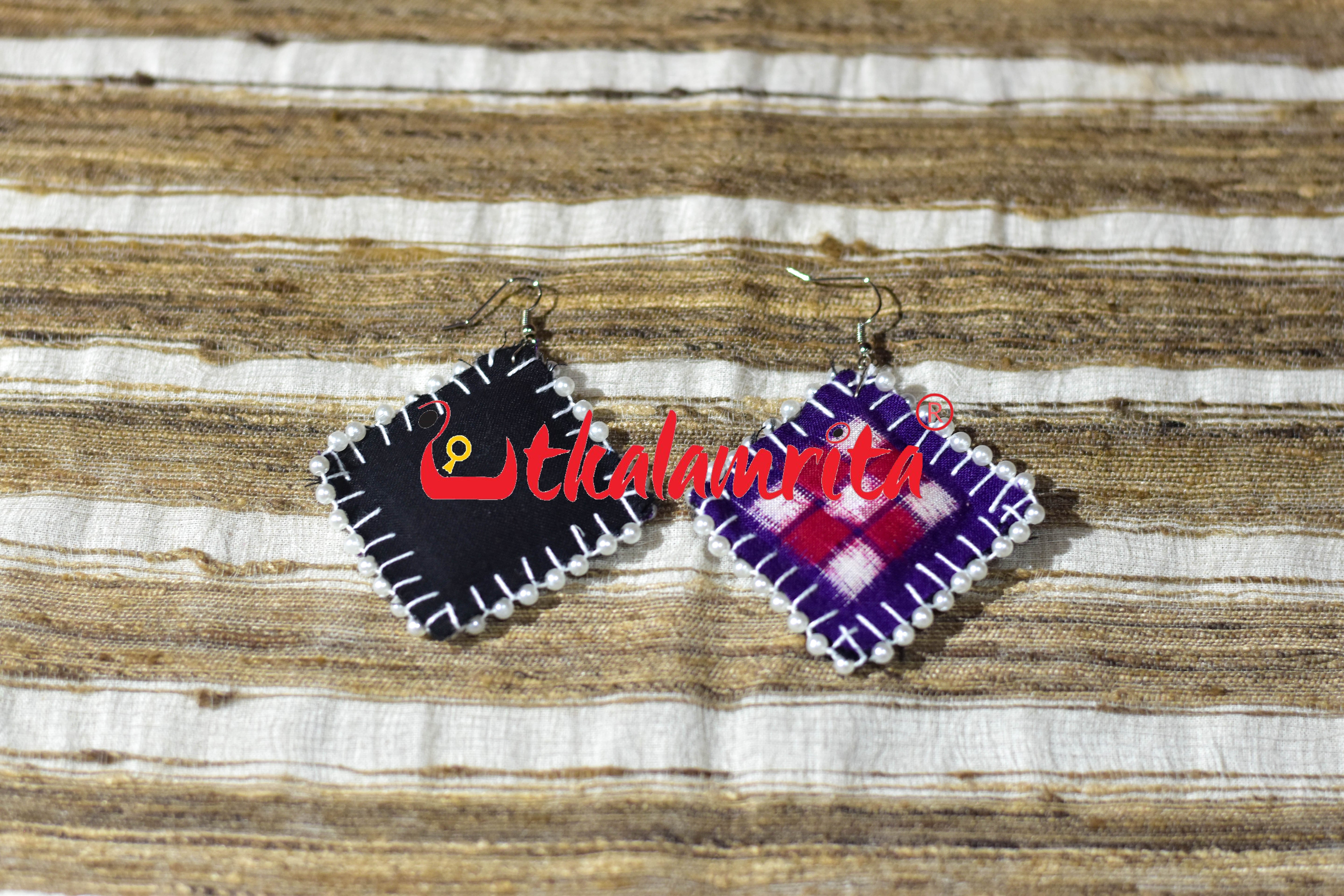 Purple White Maali Star Sakta Earrings