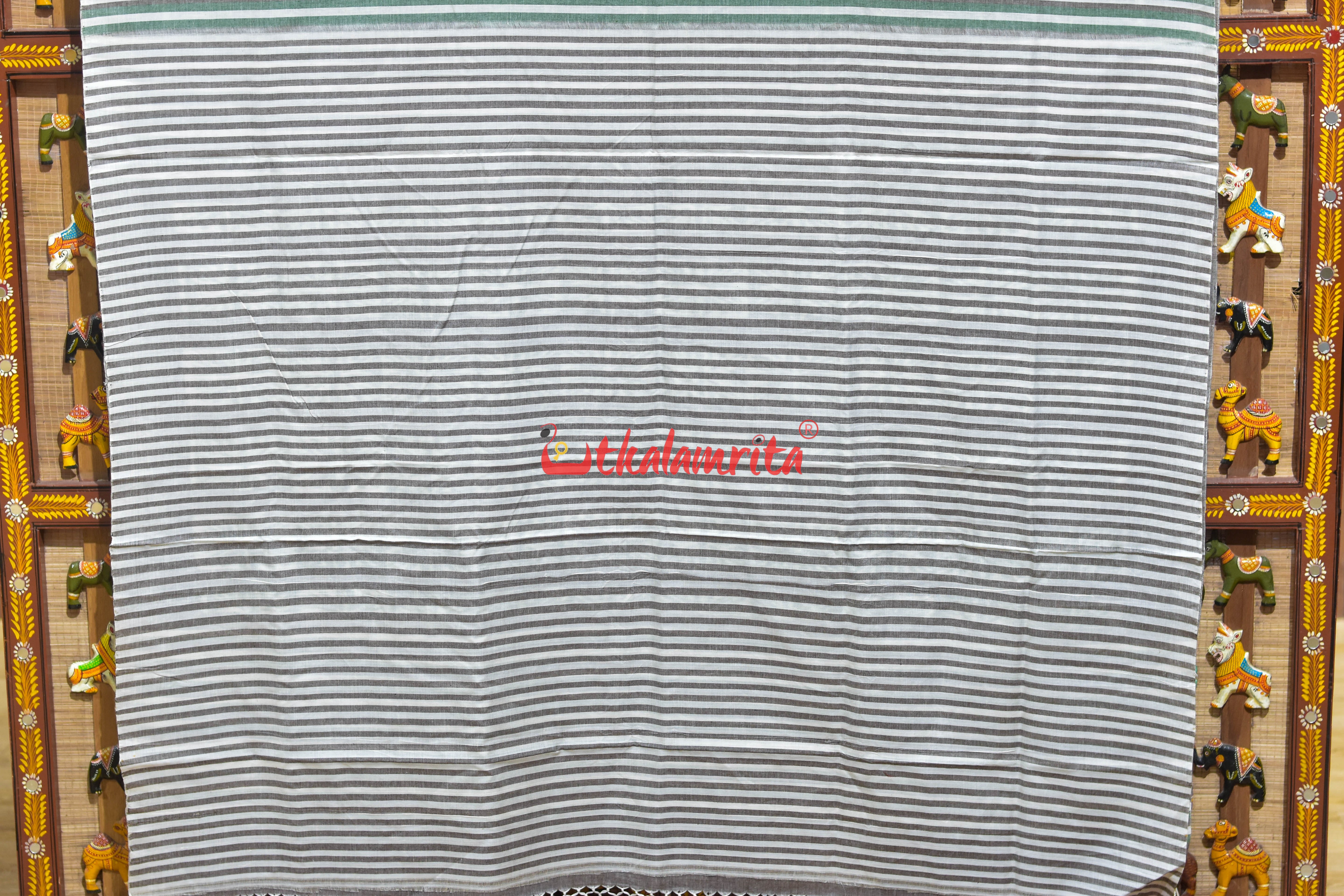 Kalara Patra Grey Green Khandua Cotton Saree