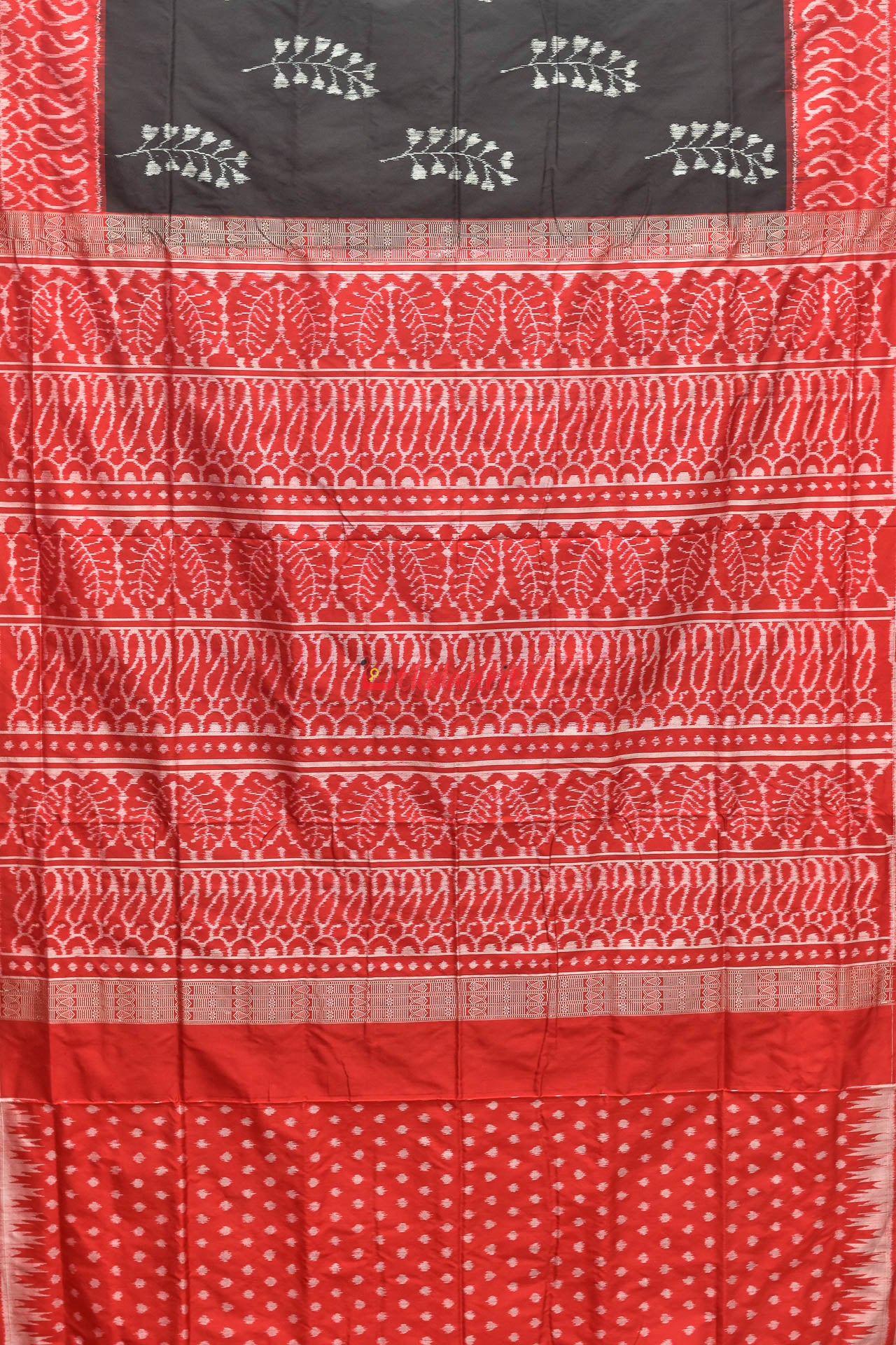 Patra Daali on Black Sambalpuri Silk Saree