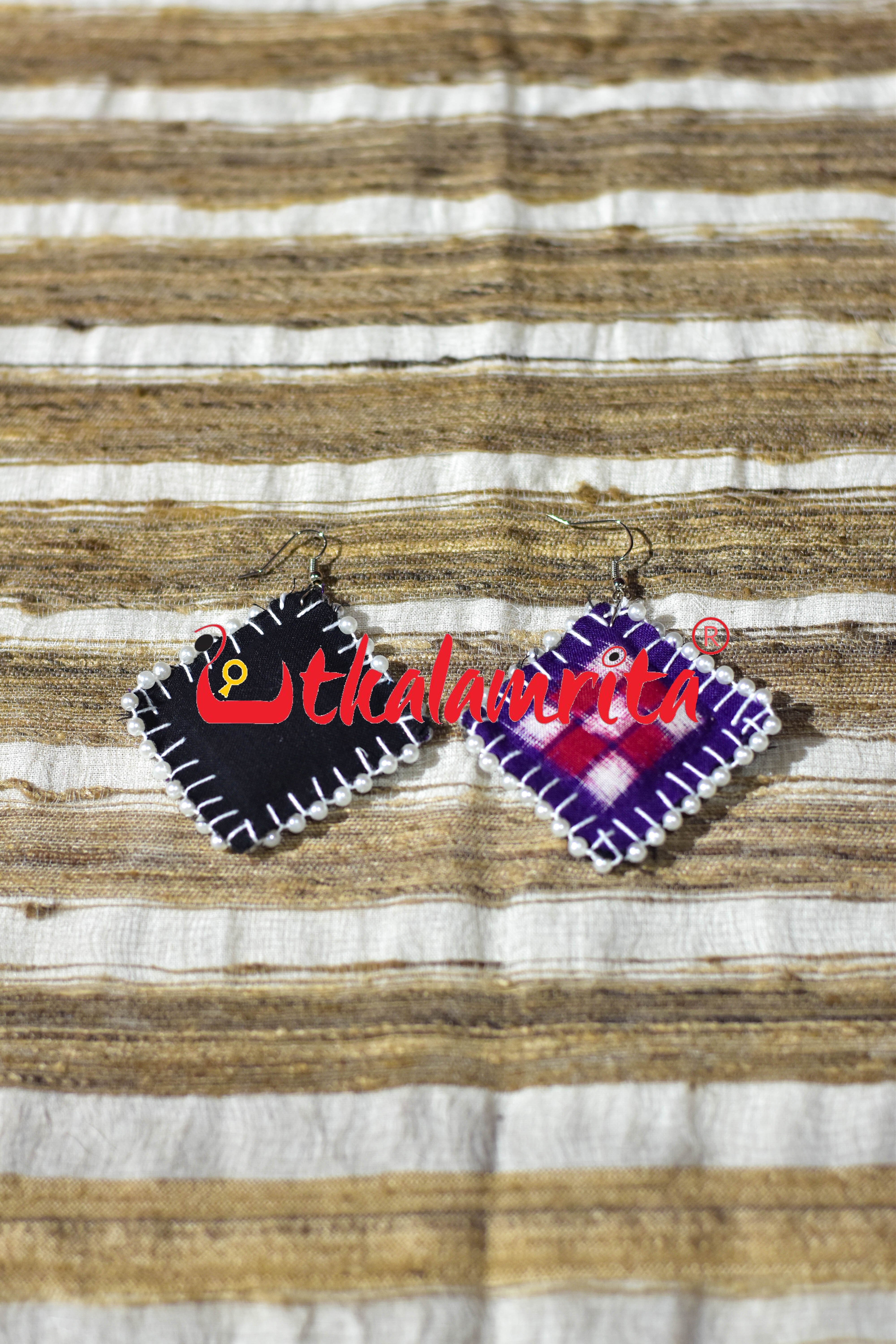Purple White Maali Star Sakta Earrings