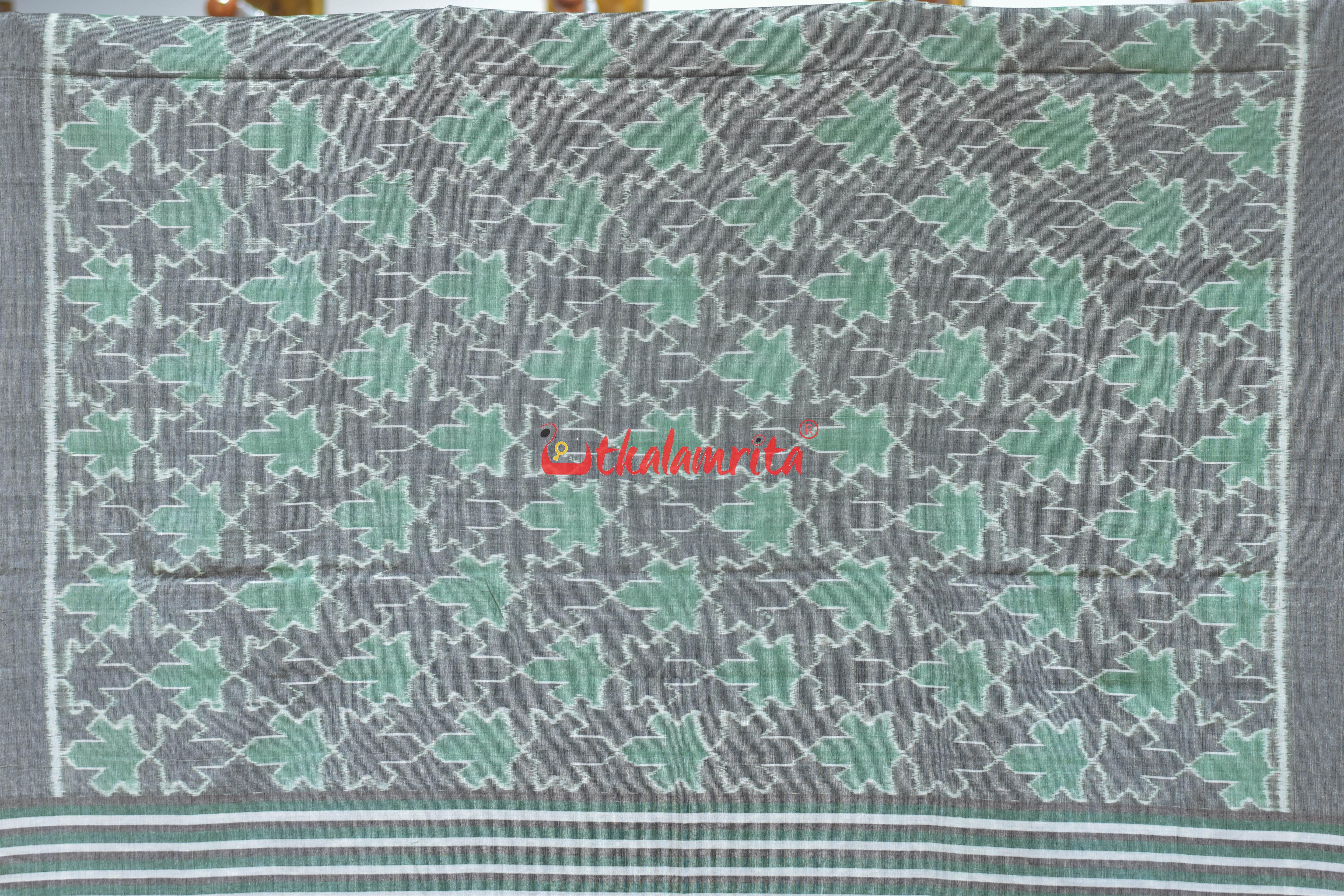 Kalara Patra Grey Green Khandua Cotton Saree