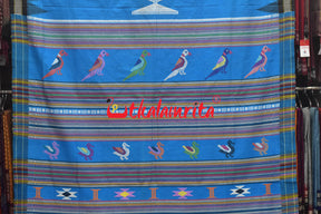 Ajanta Blue Original Ganjam Bomkai Double Pallu Cotton Saree