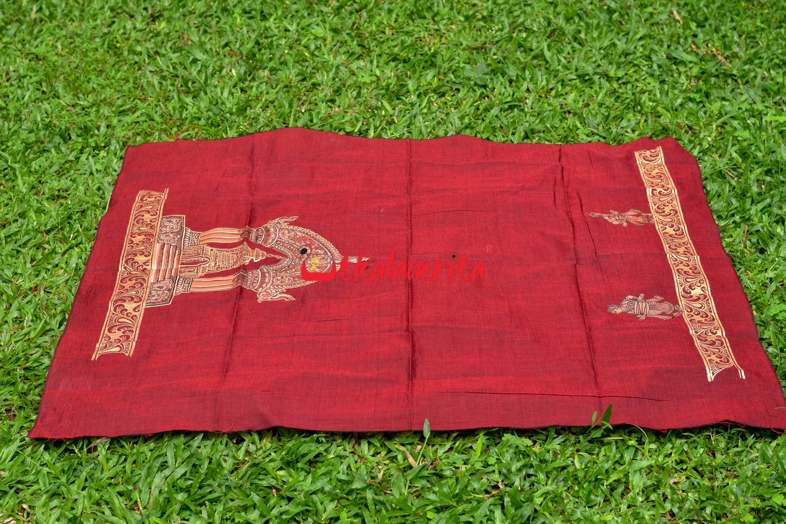 Mukteshwar Gate Pattachitra Maroon (Kurta Piece)