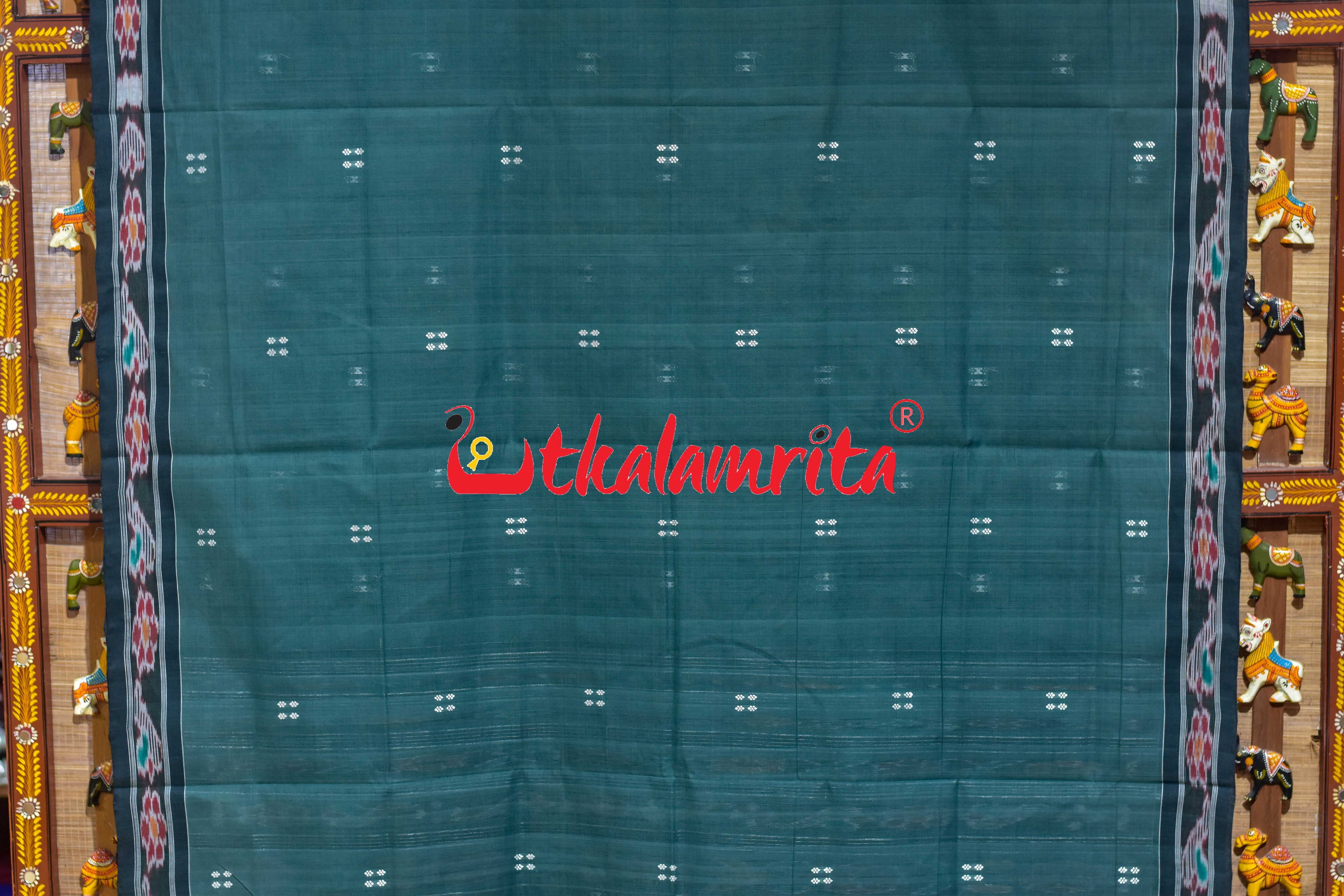 Olive Grey Pittala Single Cotton Saree