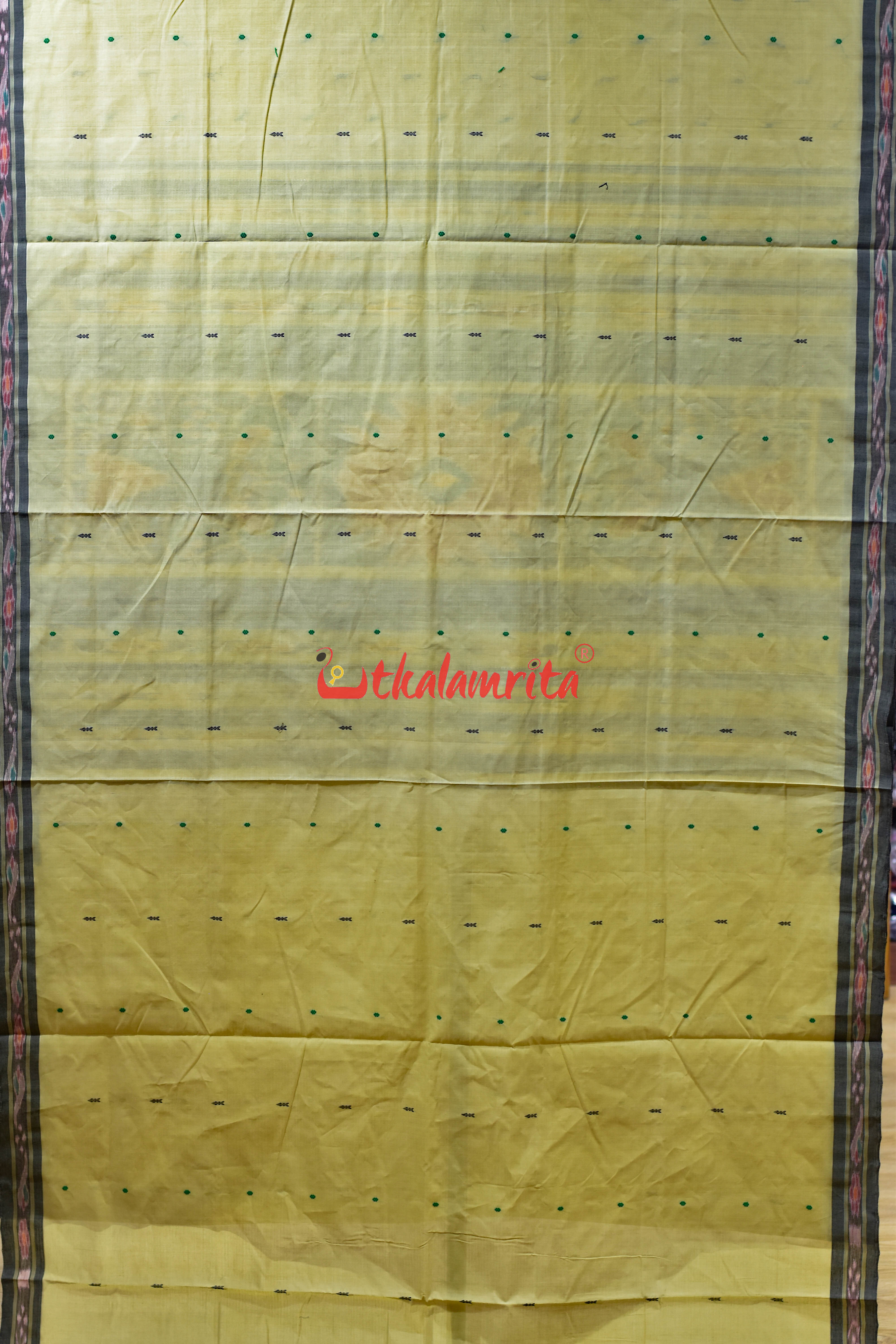 Beige Black Mayura  Pittala Single Cotton Saree