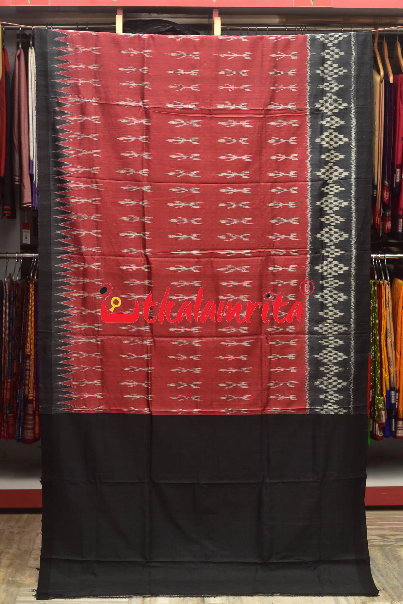 Red Body Ikat TT Gopalpur Tussar Saree