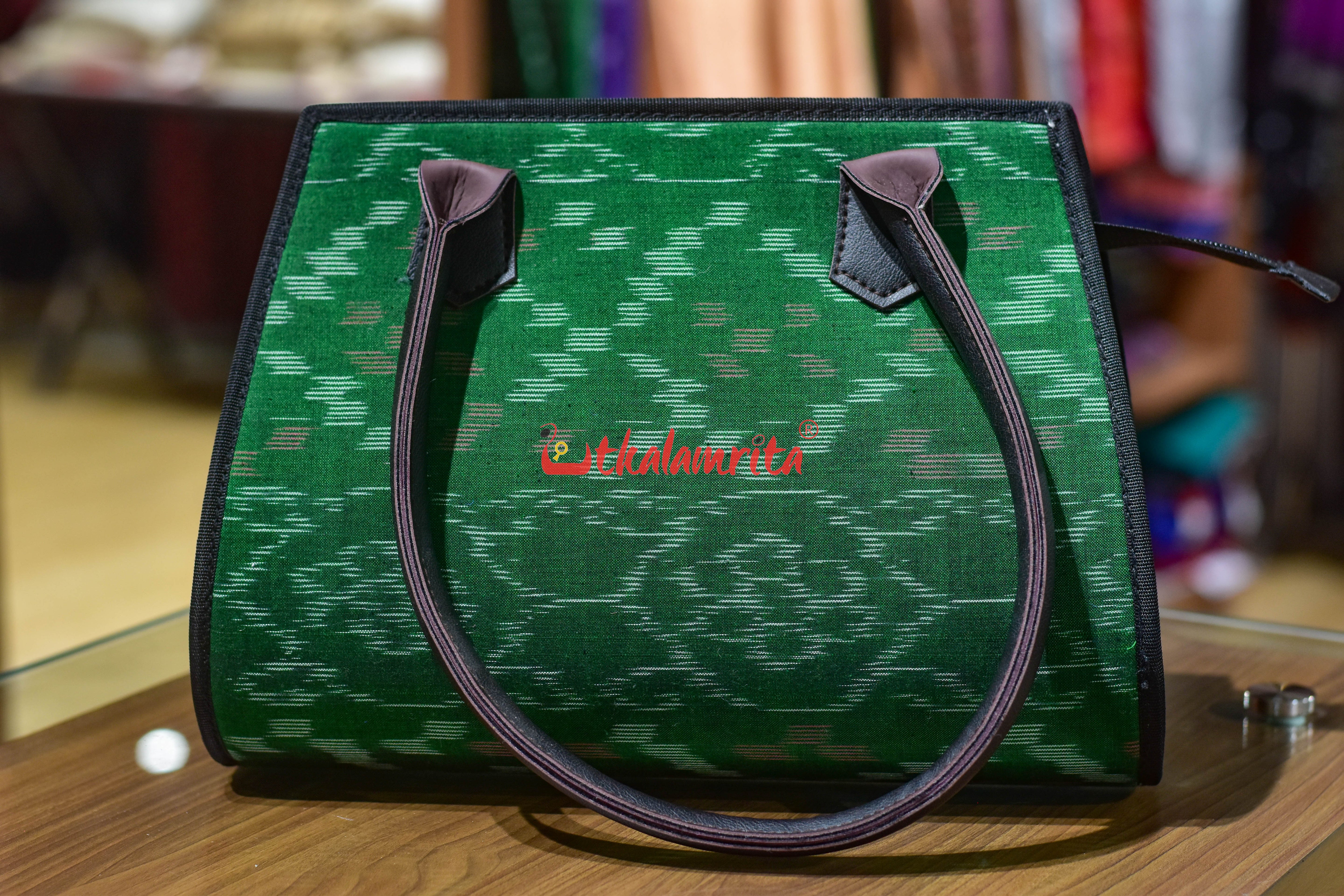 Green Tetris Trapezium Vanity Bag