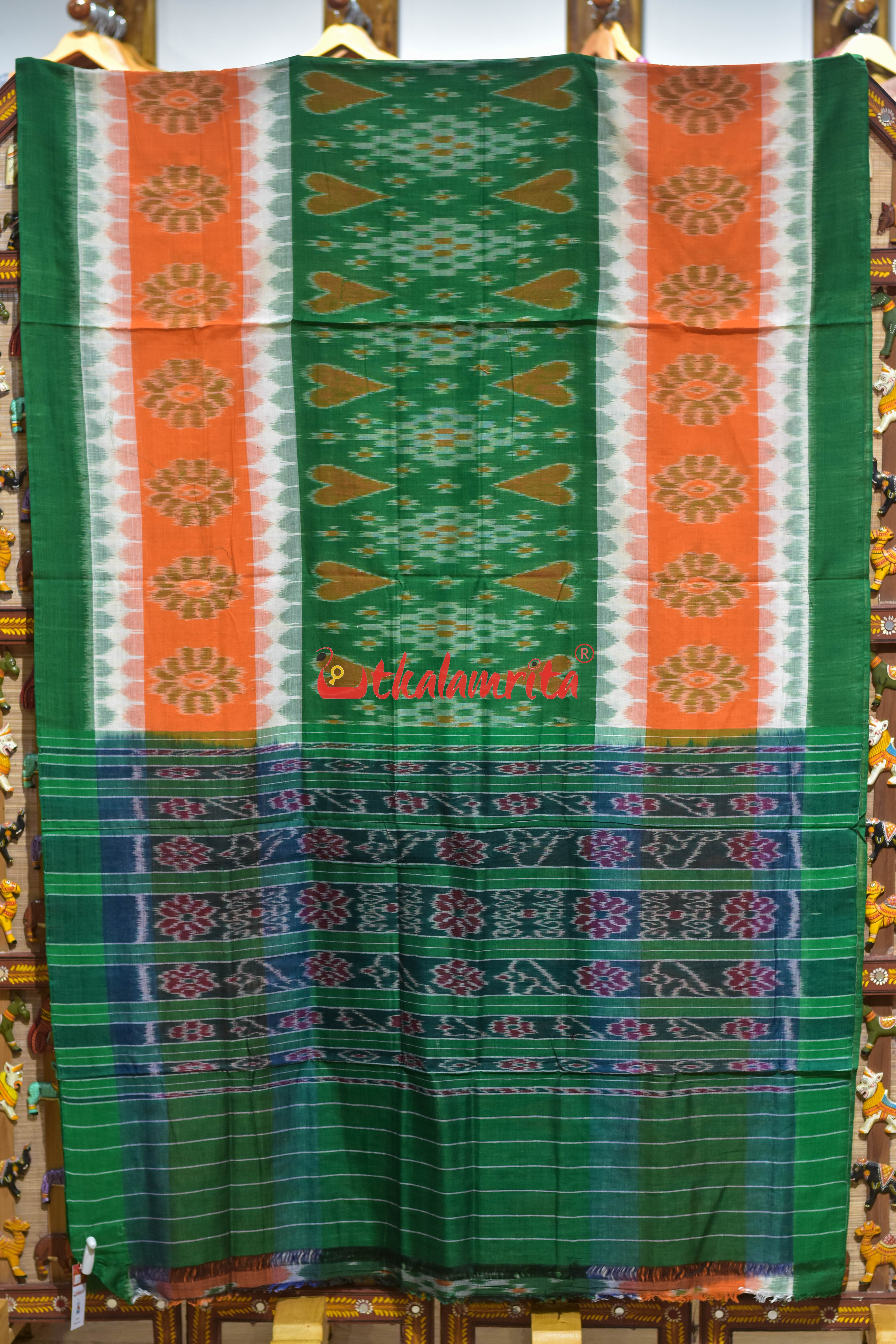 Triranga Love Pasapali Bandha Khandua Cotton Saree