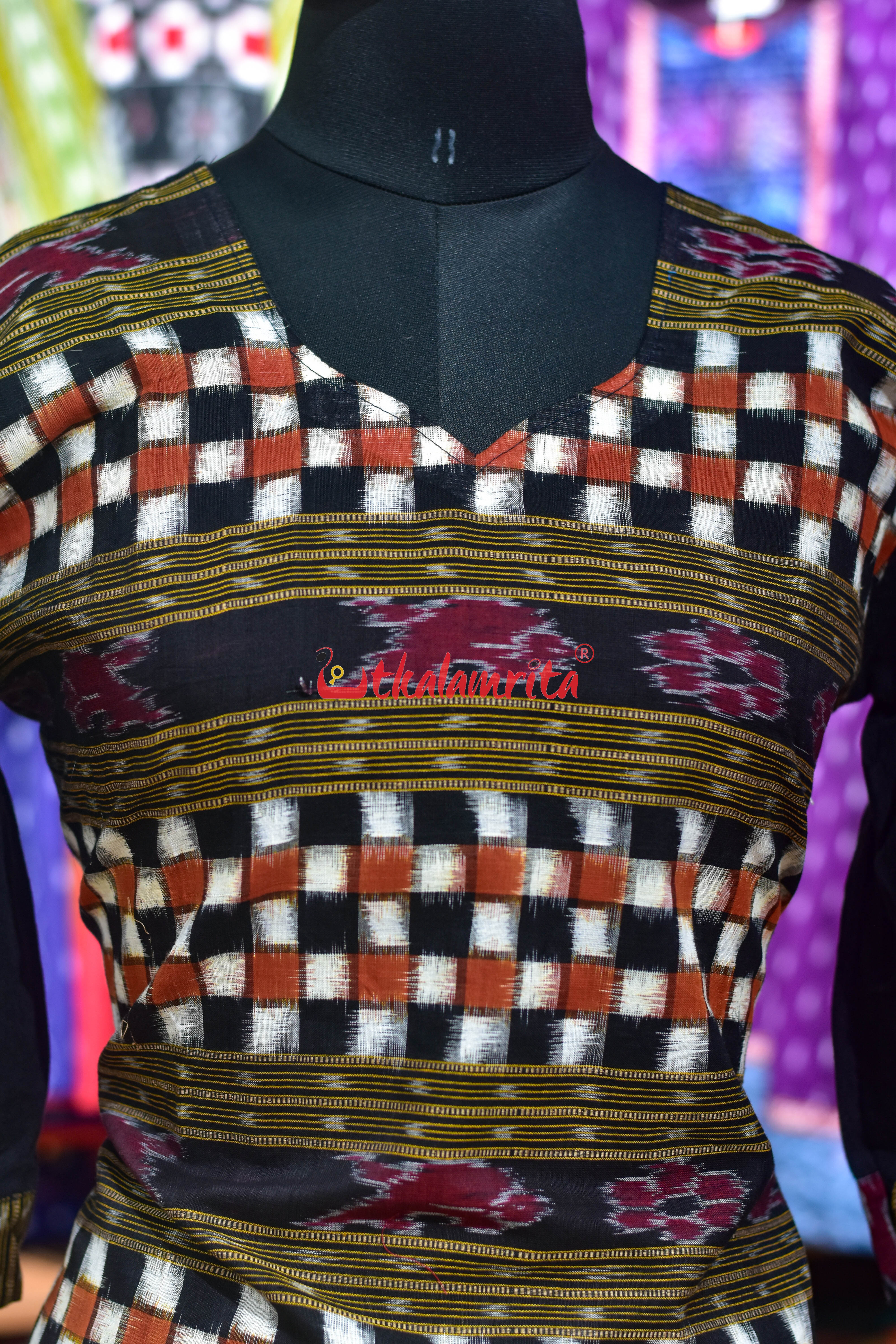 Black Middle Bichitrapuri (Ladies' Kurti)