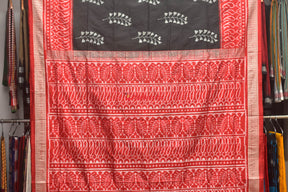 Patra Daali on Black Sambalpuri Silk Saree