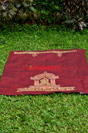 Mukteshwar Gate Pattachitra Maroon (Kurta Piece)