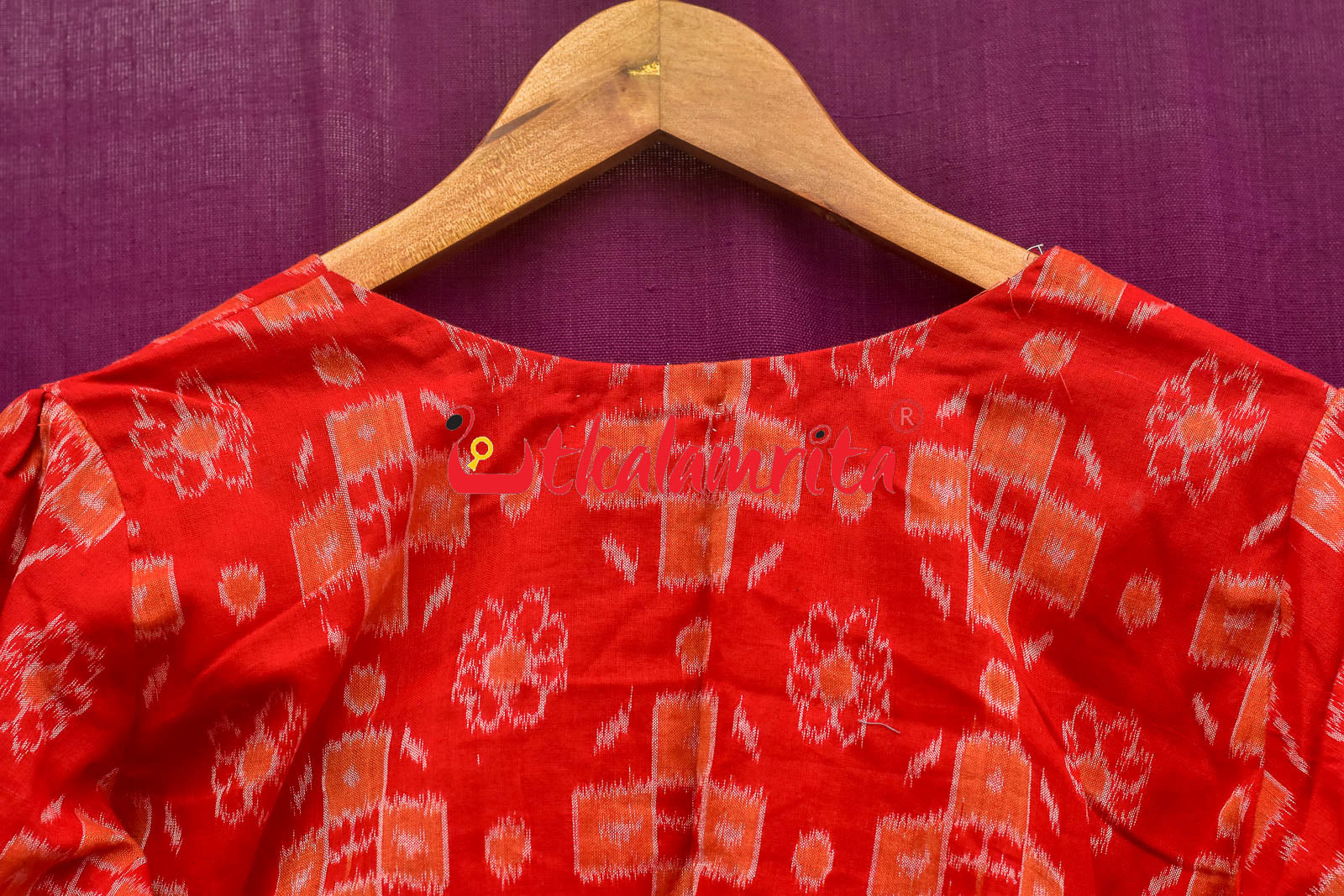 Red Orange Flower Pasapali (Blouse)