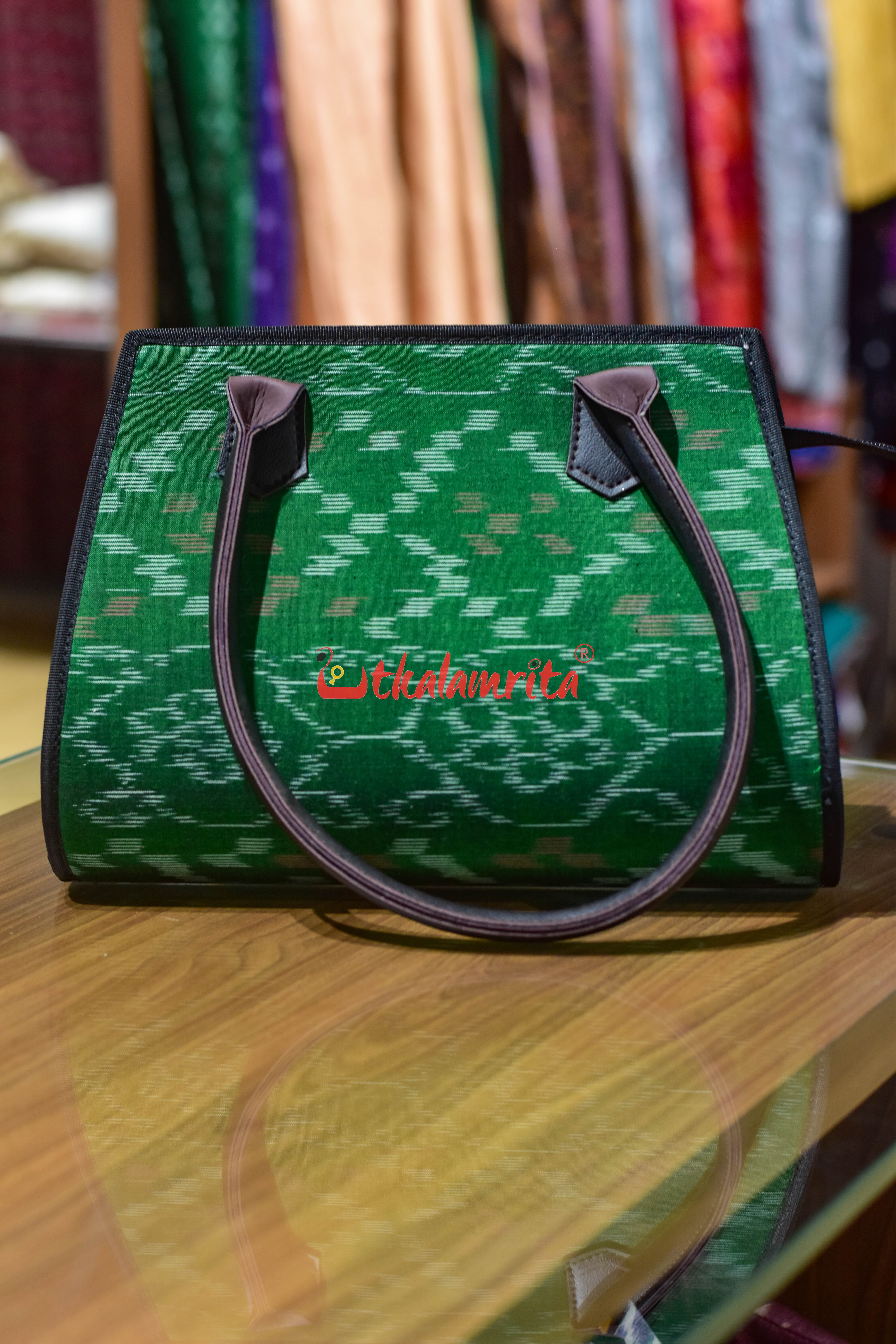 Green Tetris Trapezium Vanity Bag