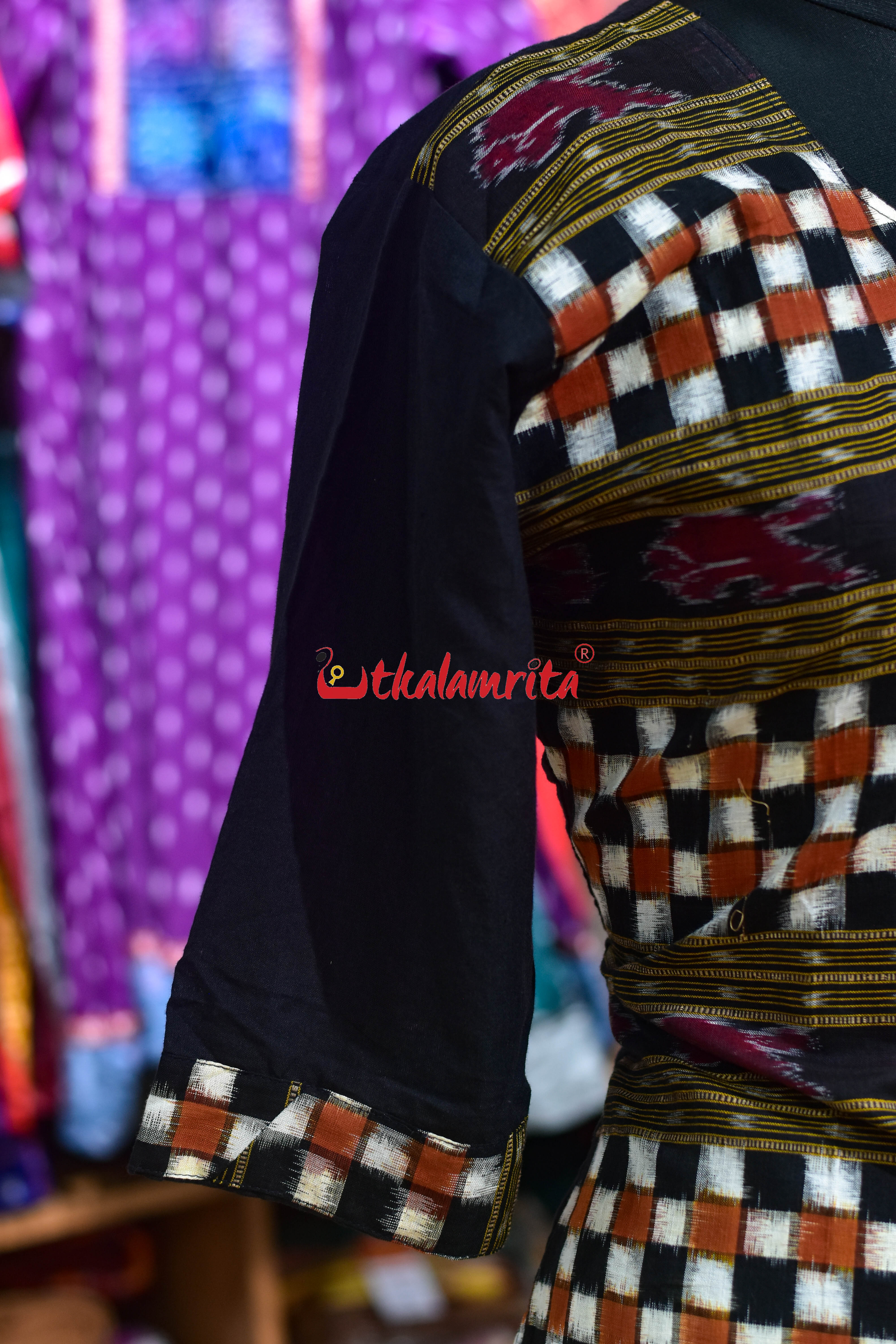 Black Middle Bichitrapuri (Ladies' Kurti)