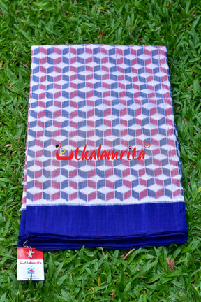 3D On White Sambalpuri Cotton (Fabric)