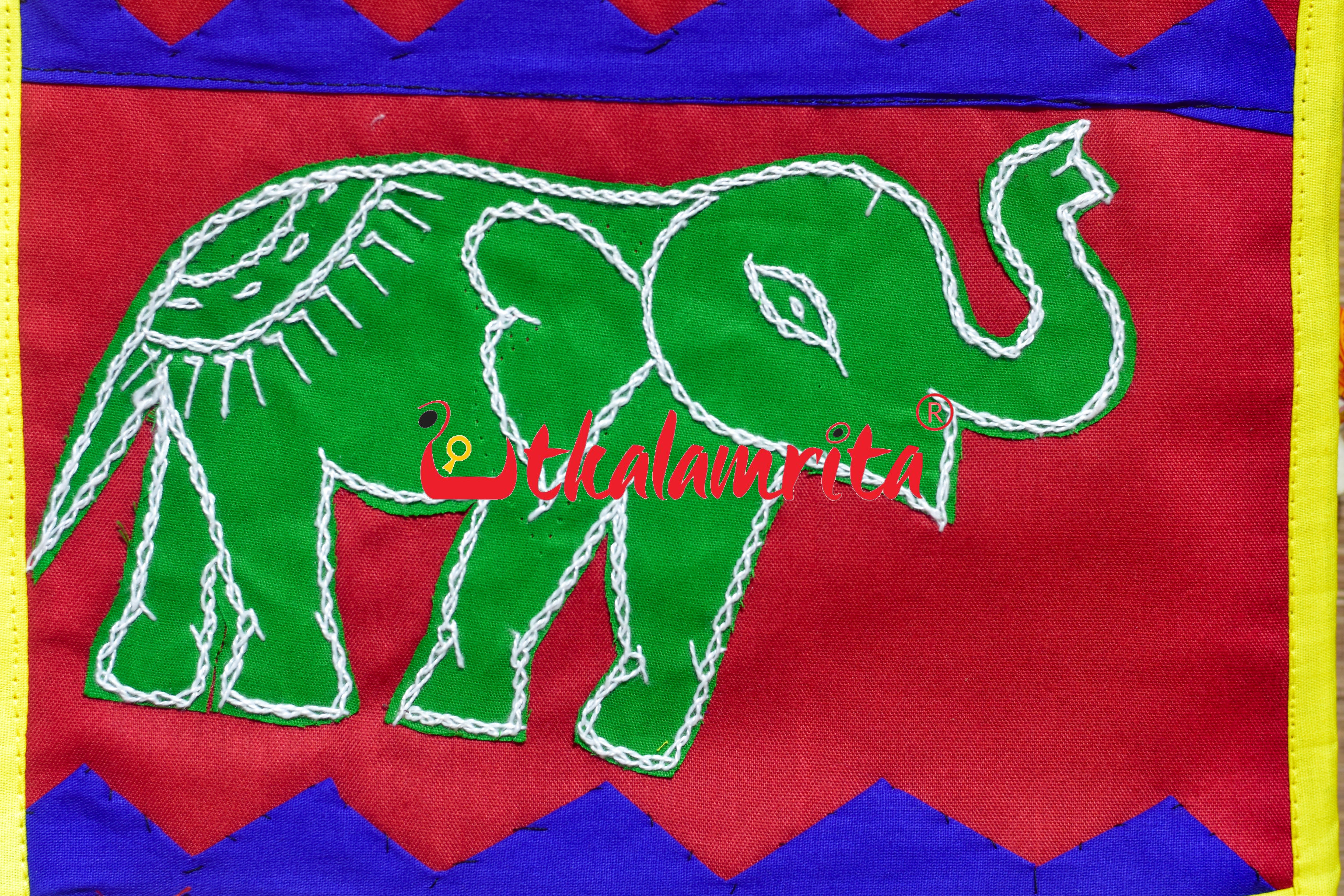 Red Blue Middle Heart Pipli Applique Letter Box